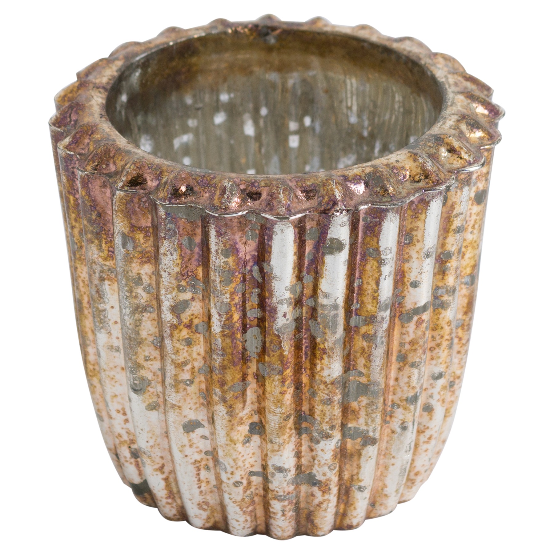 Glass Tea Light Holder In Antique Bronze Finish From Hill Interiors