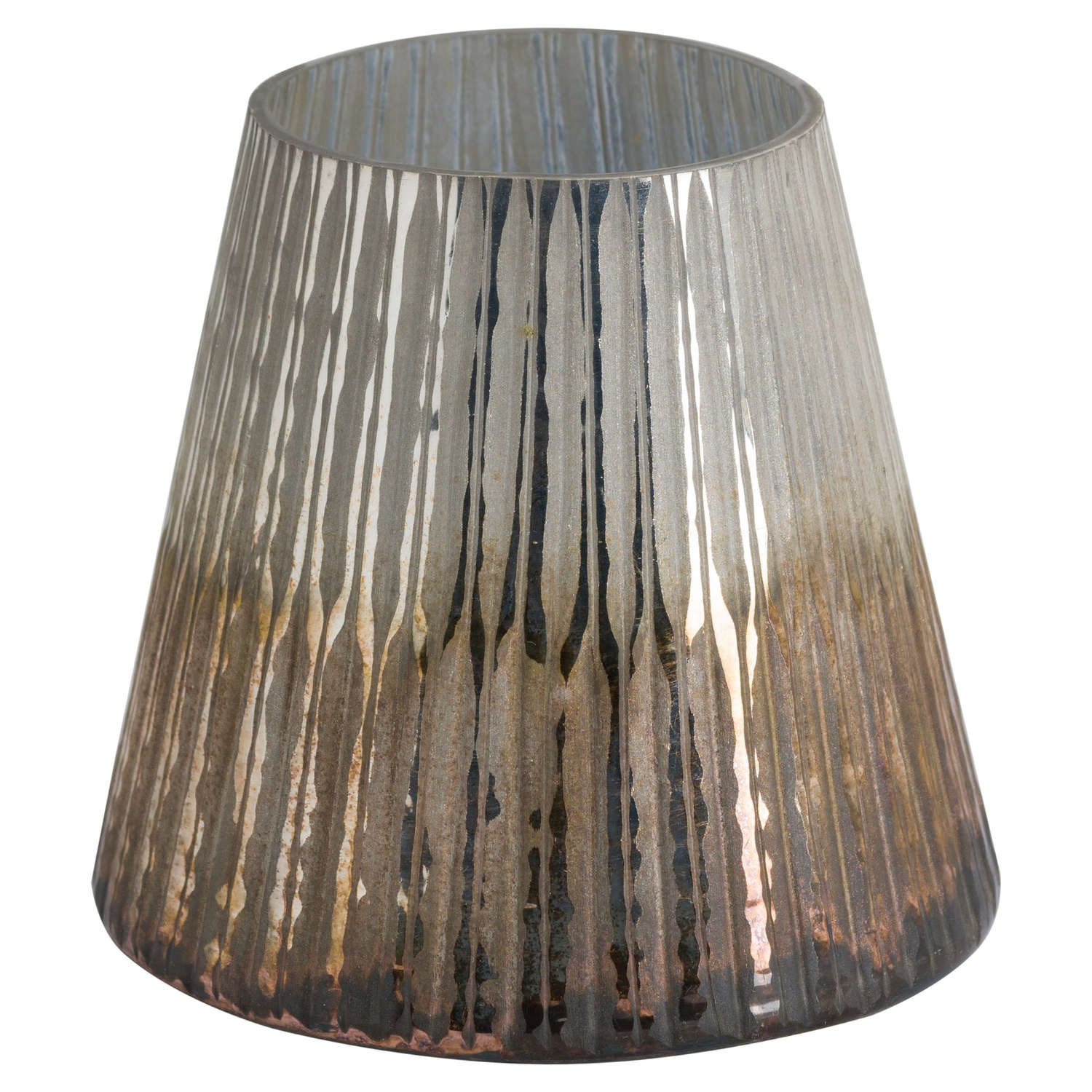 Grey And Bronze Ombre Large Conical Candle Holder - Image 1