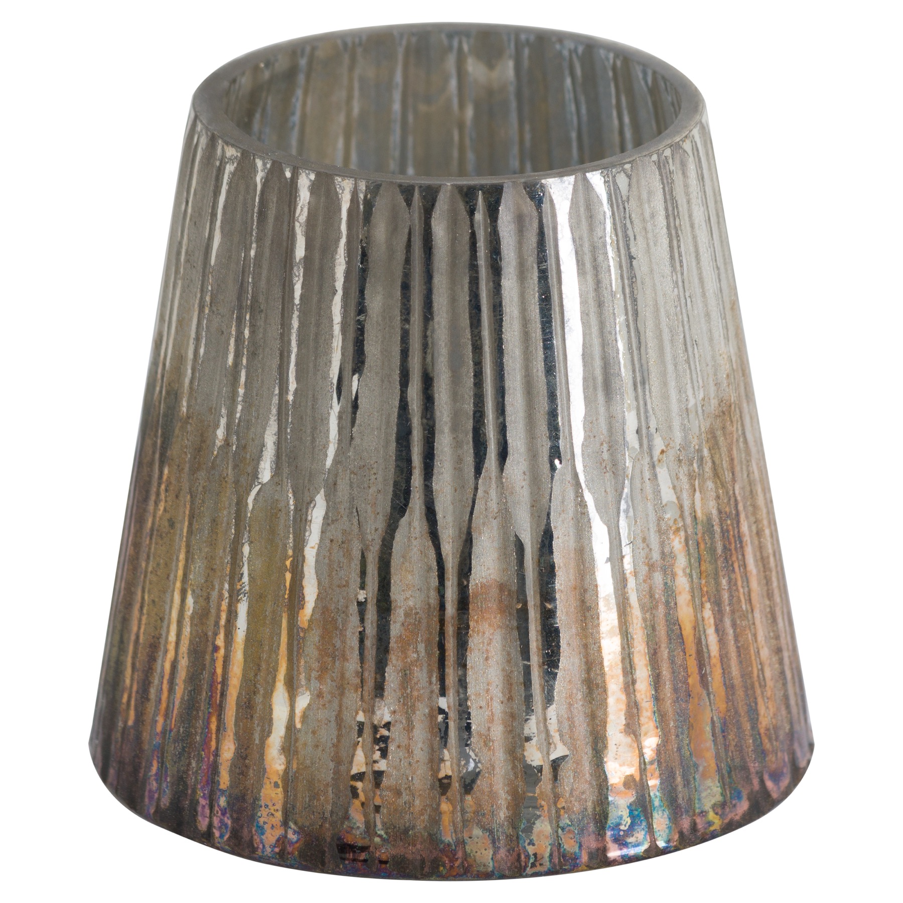 Grey And Bronze Ombre Conical Candle Holder - Image 1