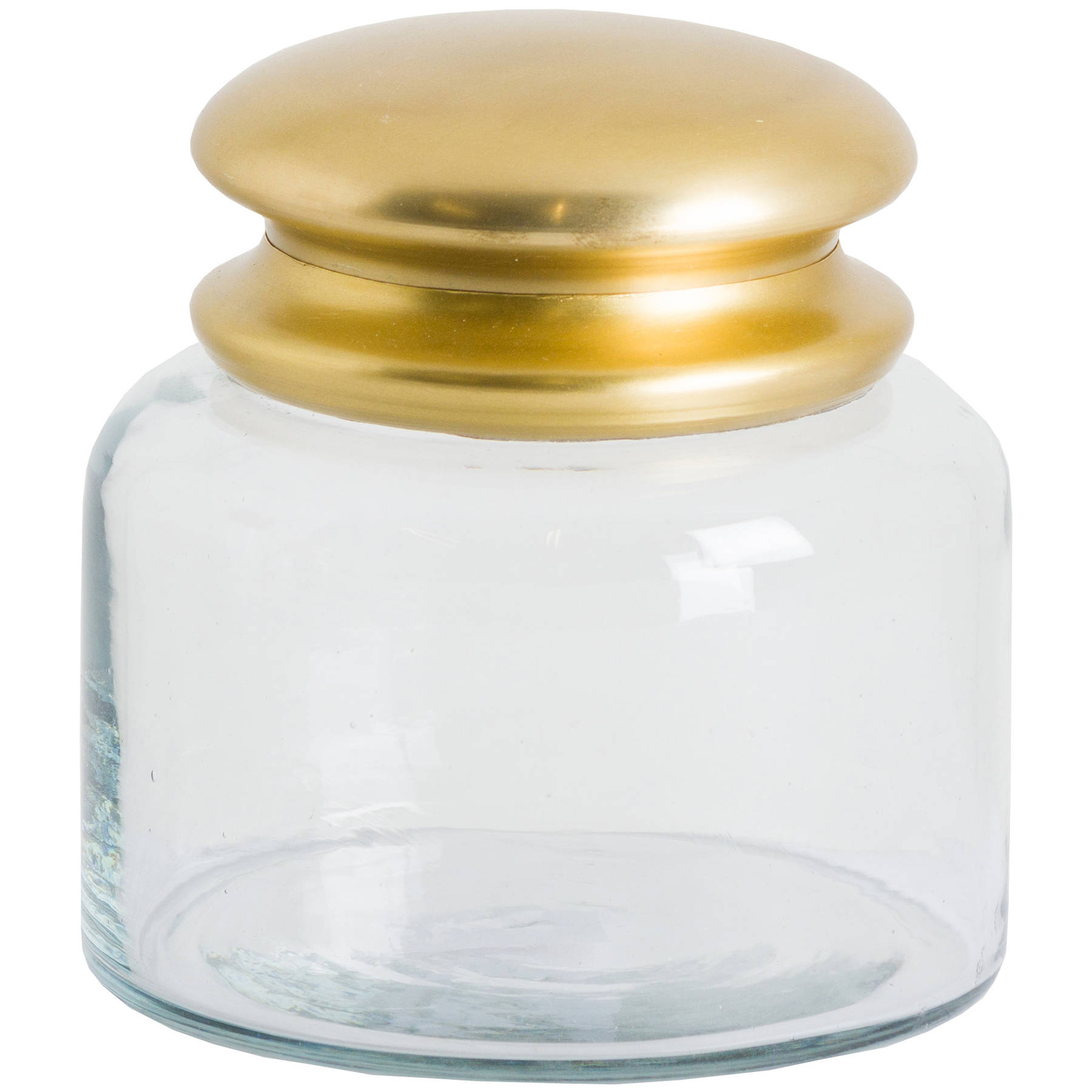 Glass Storage Pot With Brass Lid Wholesale by Hill Interiors