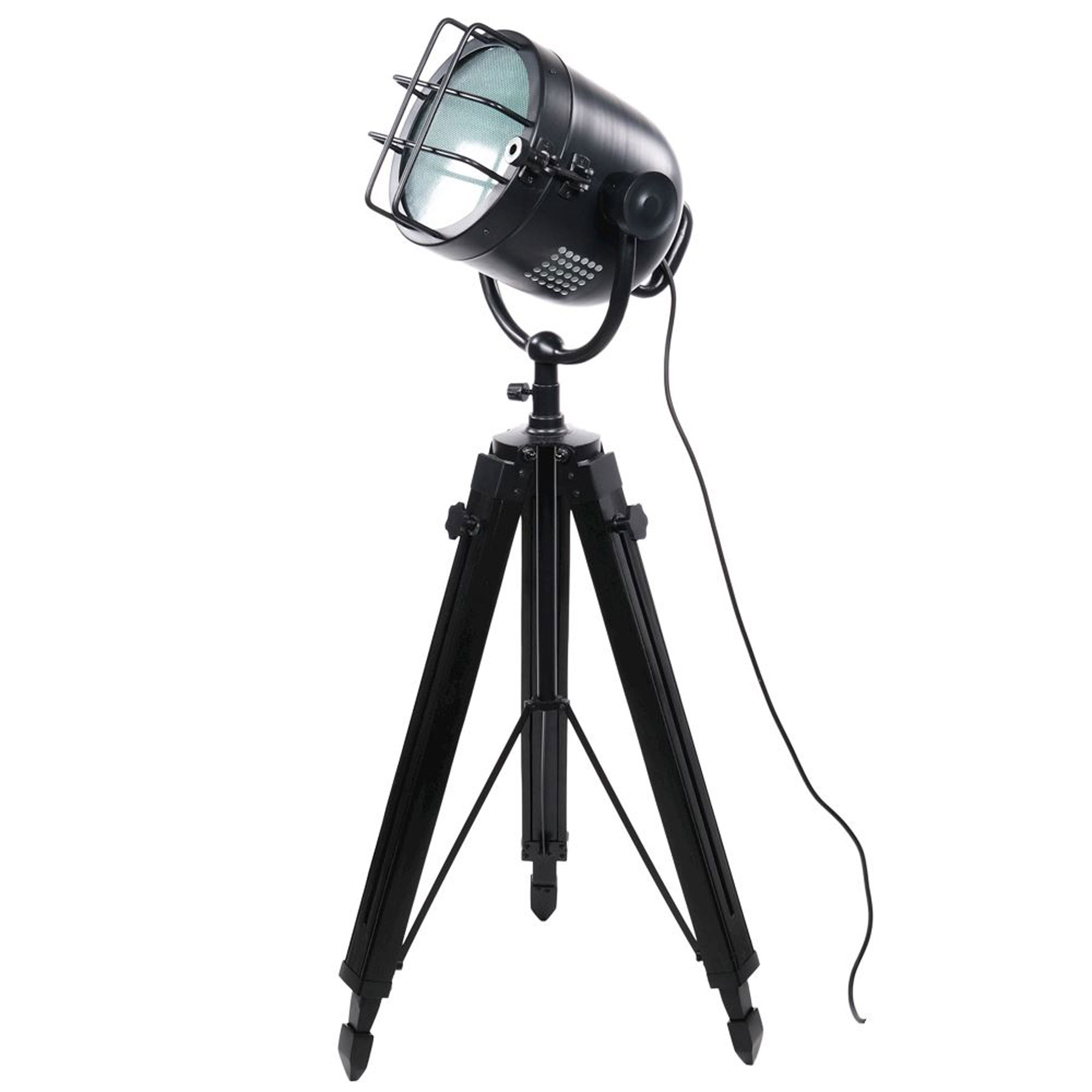 Black Industrial Spotlight Tripod Lamp - Image 1