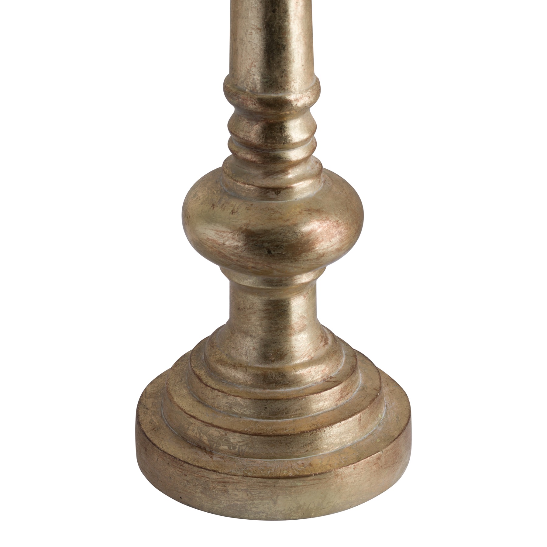 Antique Brass Effect Tall Candle Holder - Image 2