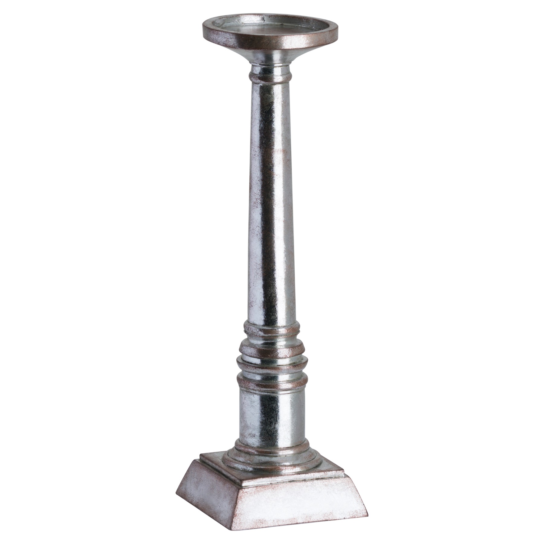 Tall Antique Pewter Column Candle Holder Wholesale by Hill Interiors