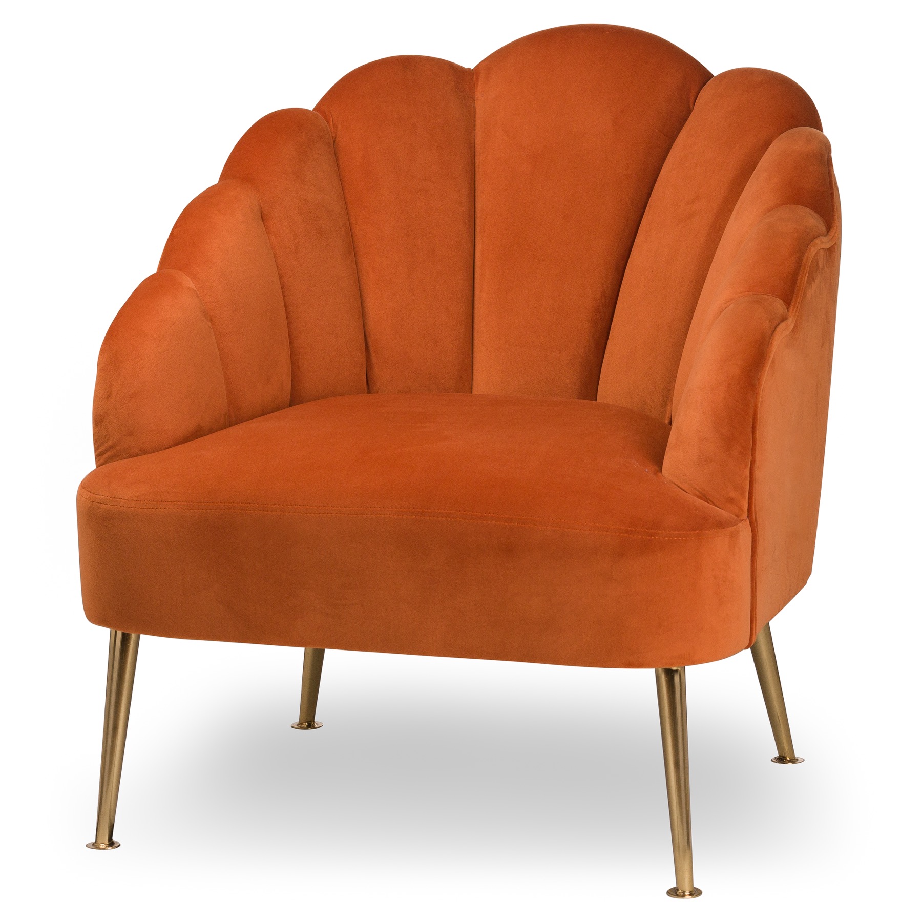 Burnt Orange Velvet Teacup Chair Wholesale by Hill Interiors