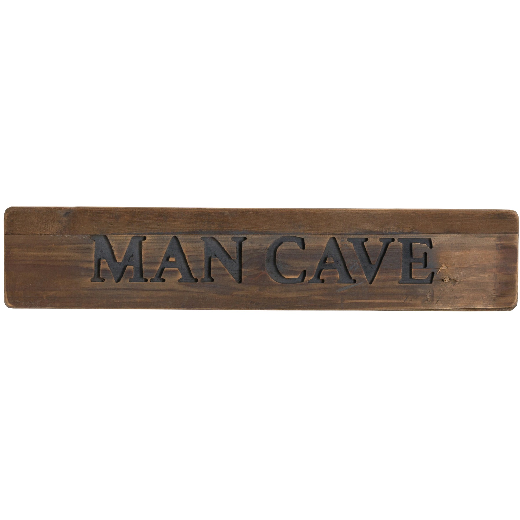 Man Cave Rustic Wooden Message Plaque - Image 1