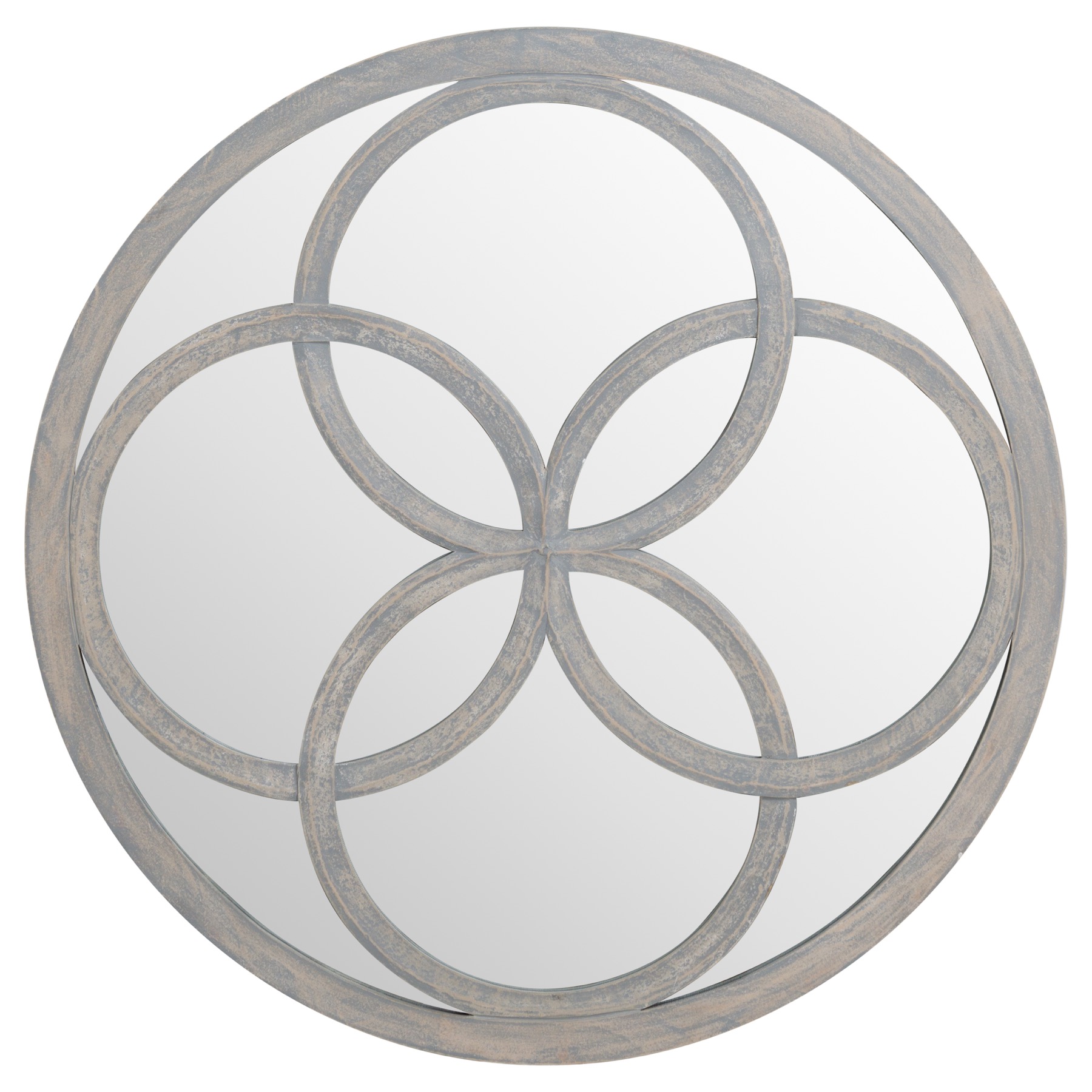Flower of Life Grey Painted Mirror - Image 1