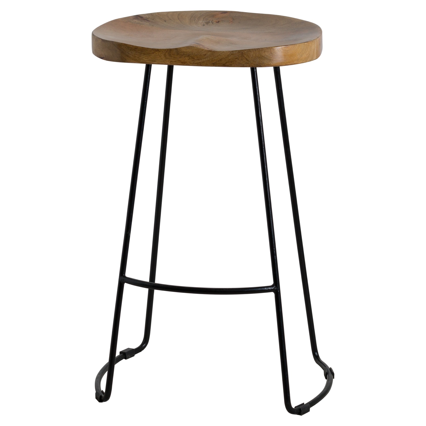 Franklin Hardwood Shaped Barstool - Image 1