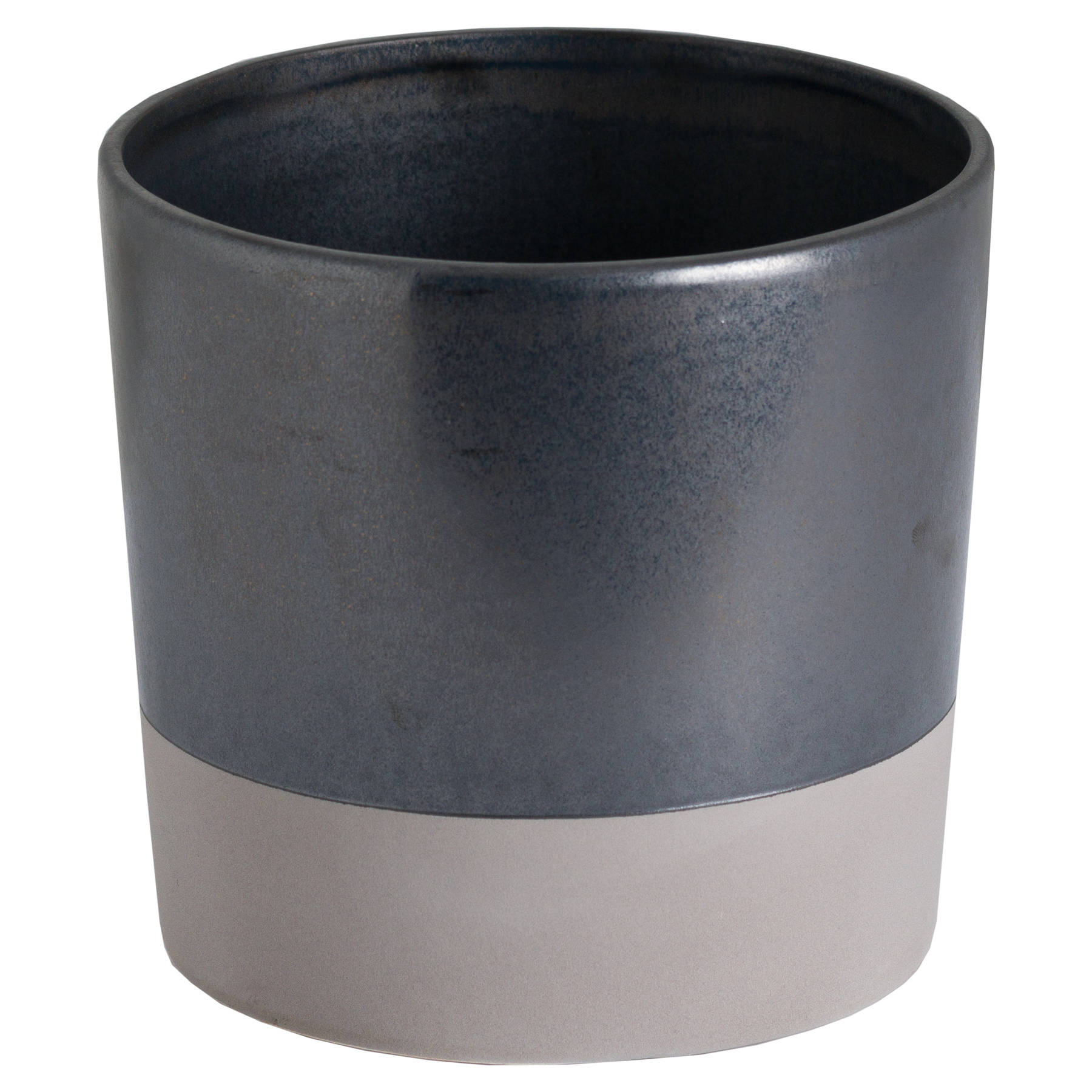 Large Metallic Grey Ceramic Planter - Image 1