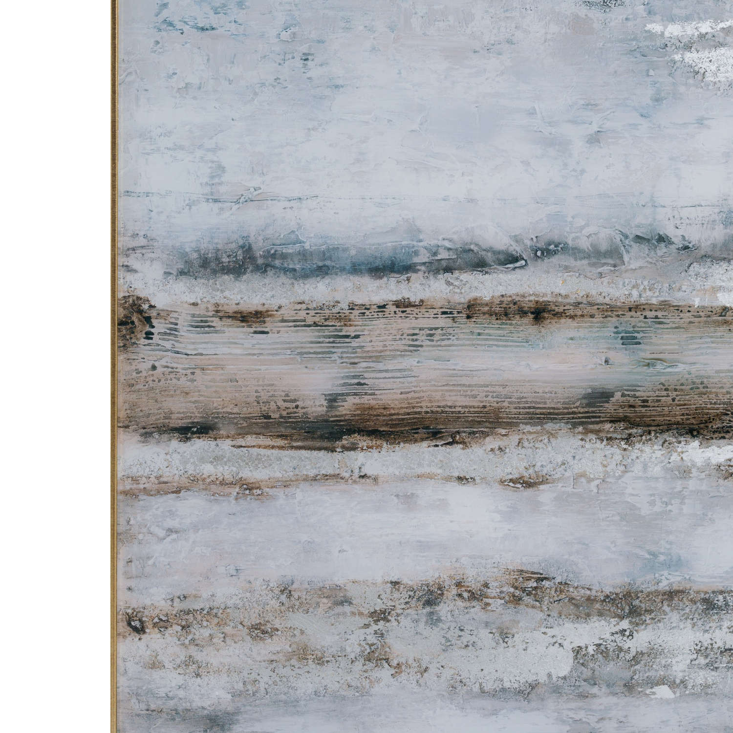 Large Abstract Grey Glass Image With Silver Frame - Image 2