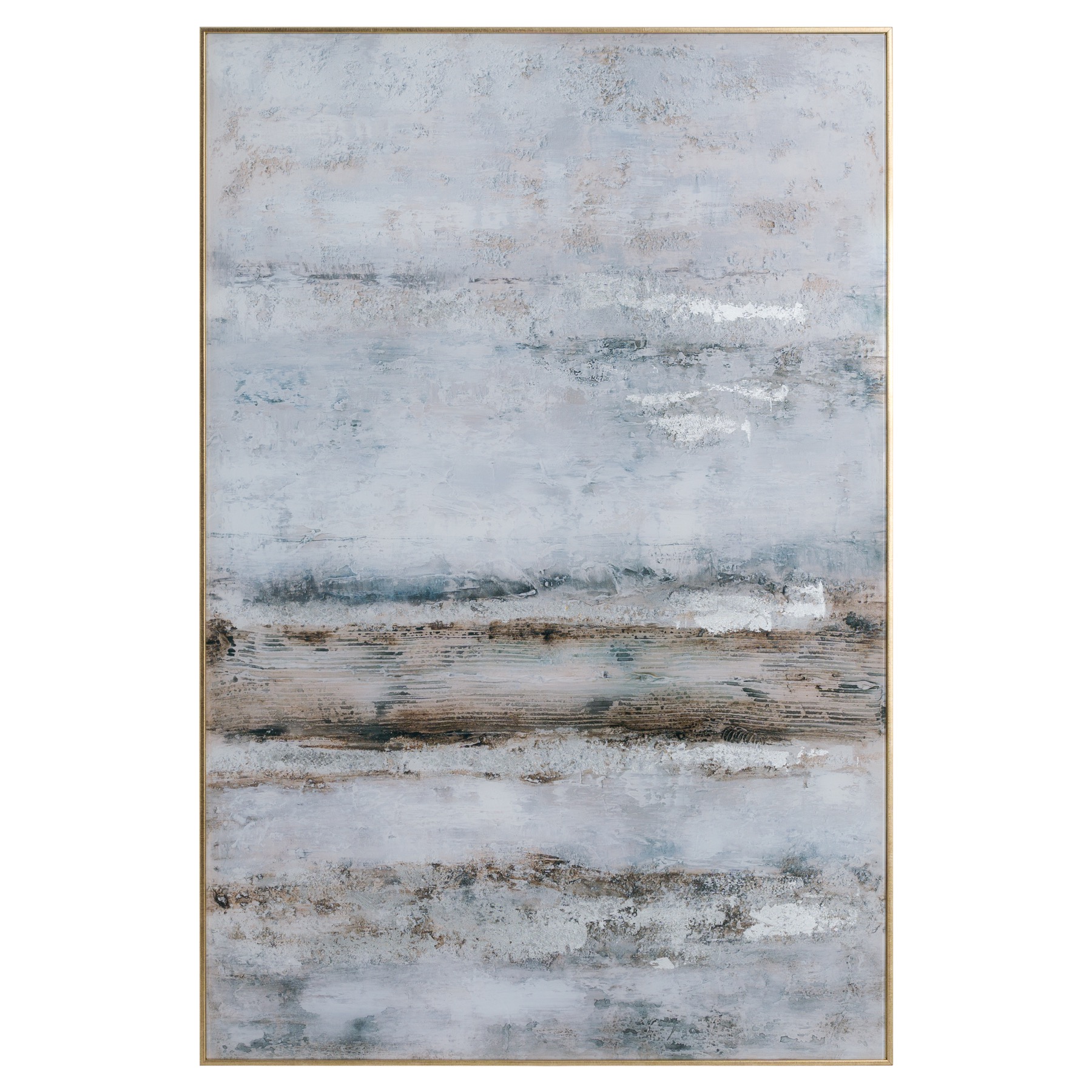 Large Abstract Grey Glass Image With Silver Frame - Image 1