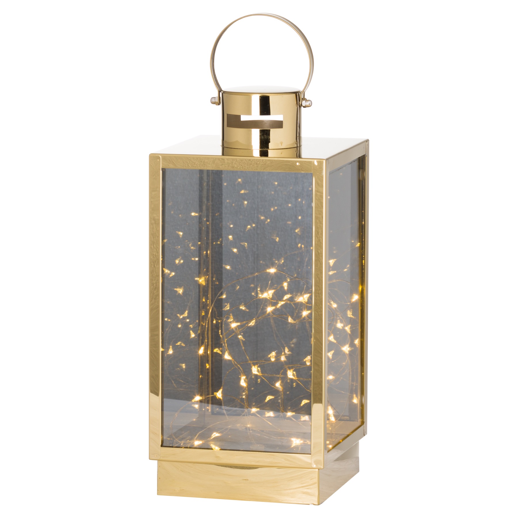 Large Brass Lantern With Led Micro Lights | Wholesale by Hill Interiors
