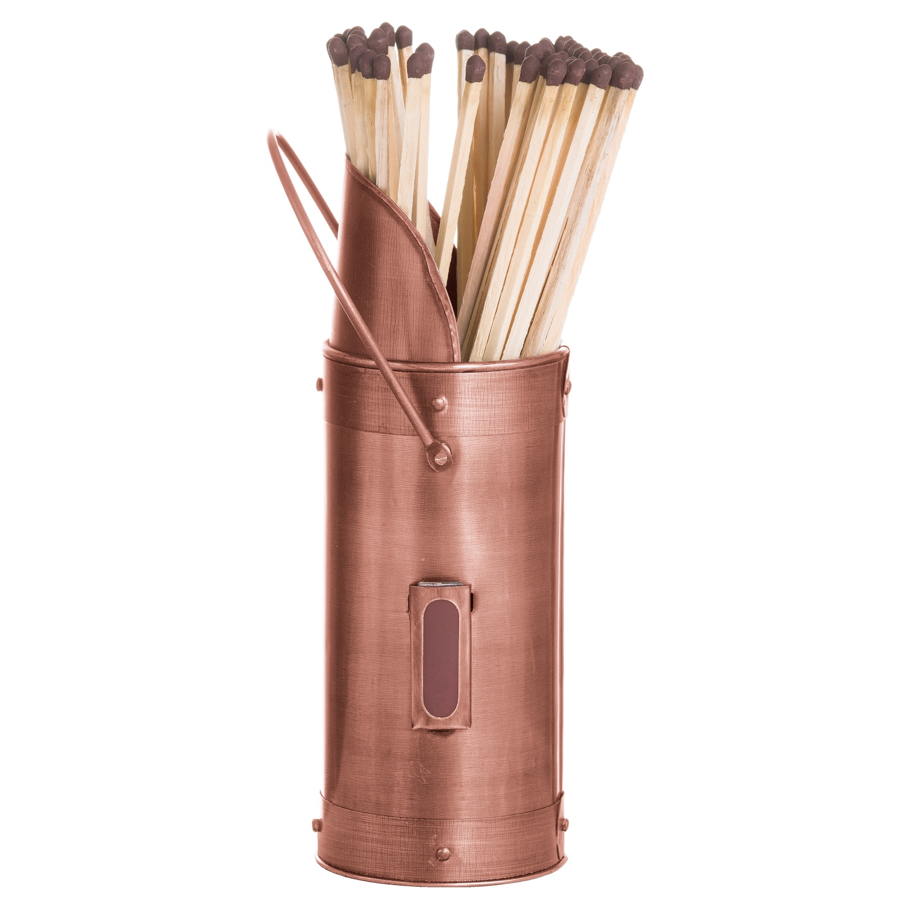 Copper Match Holder With 60 Matches - Image 1