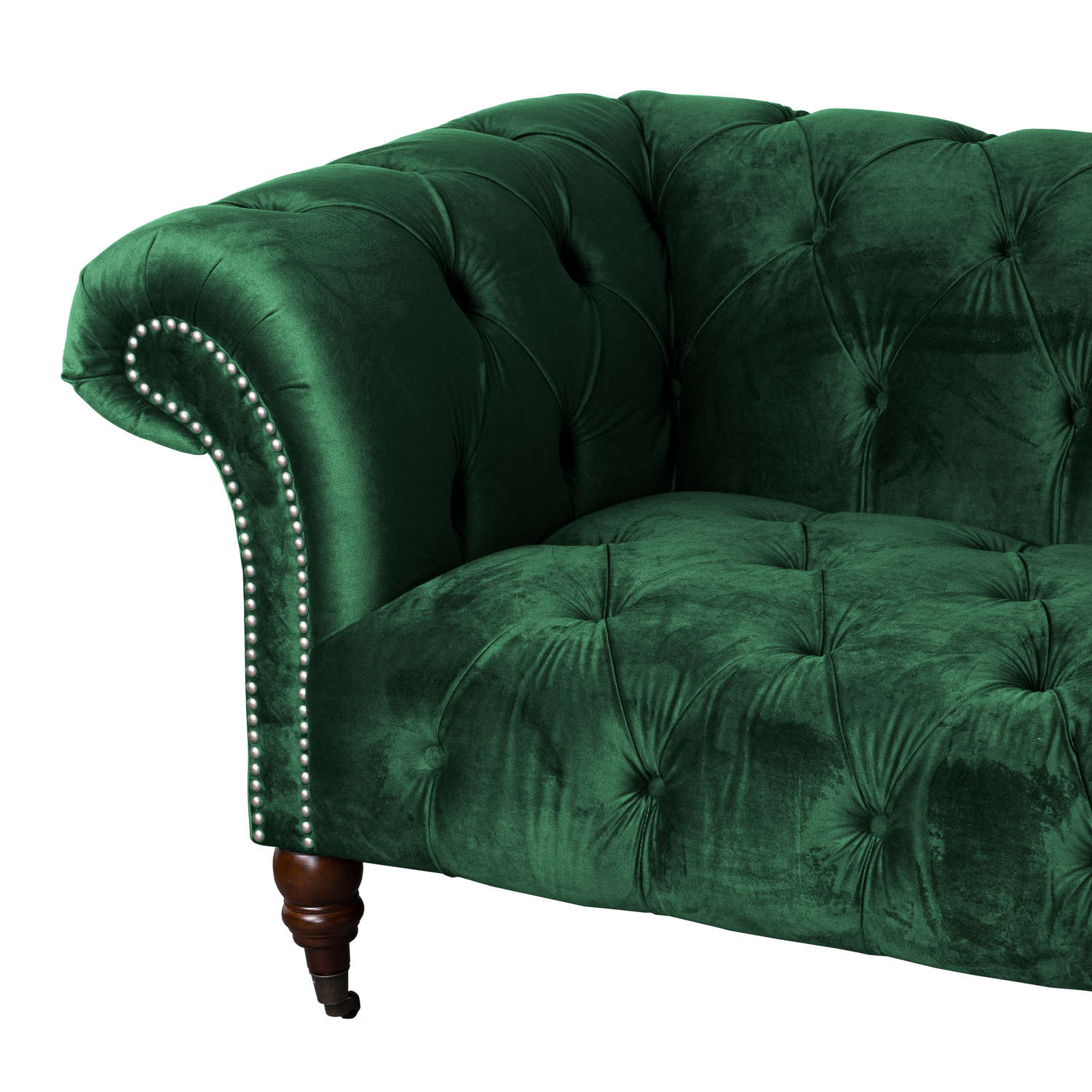 Emerald Velvet Chesterfield Three Seater Sofa - Image 2