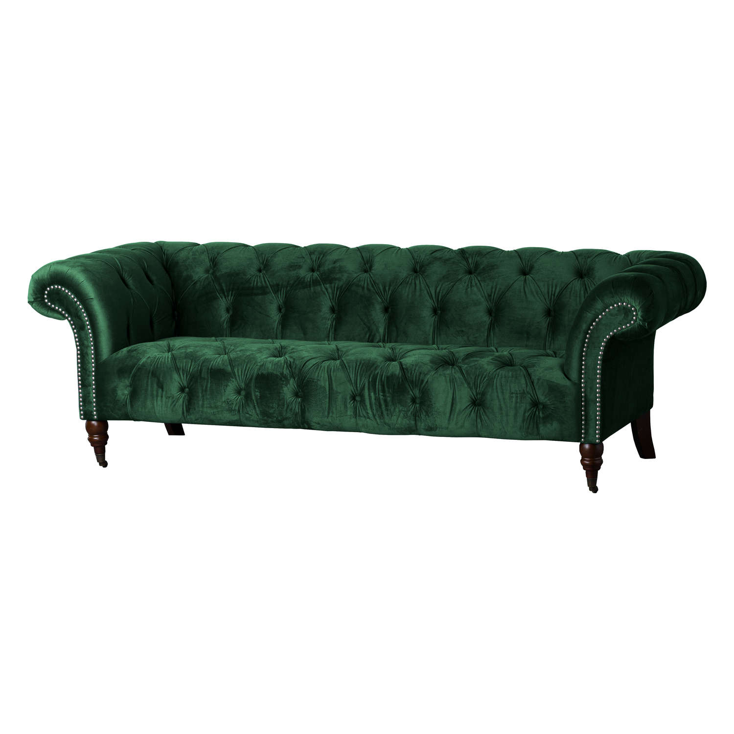Emerald Velvet Chesterfield Three Seater Sofa - Image 1