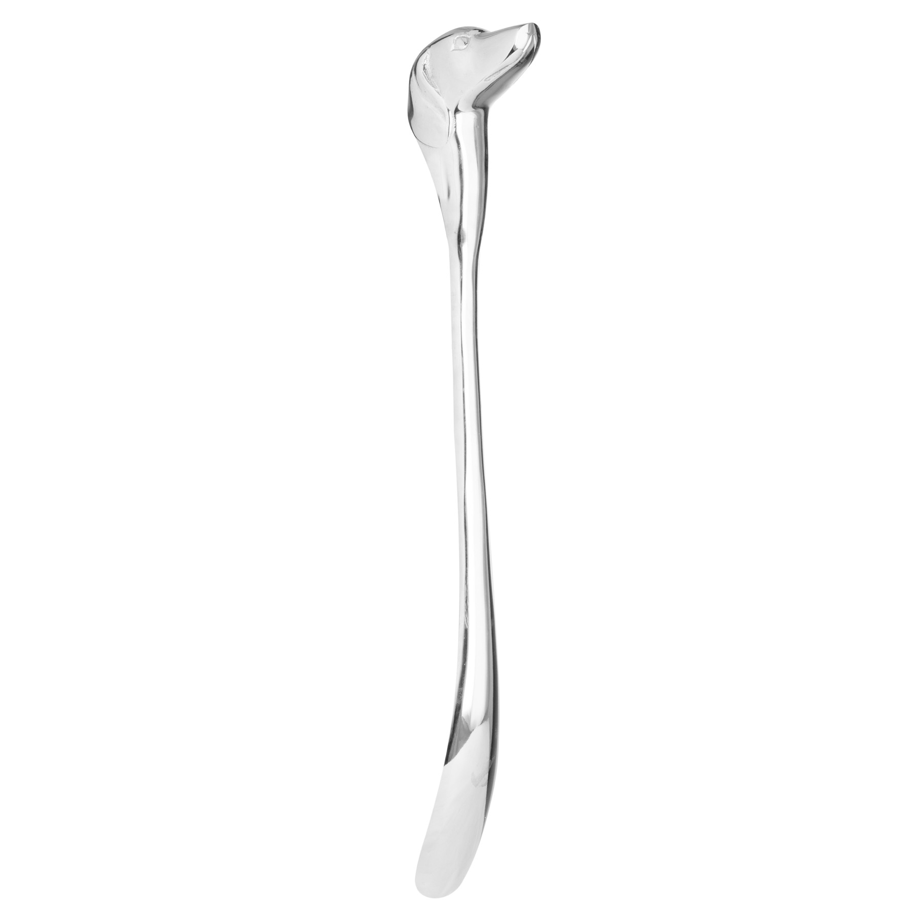 Silver Nickel Dog Head Detail Shoe Horn - Image 1