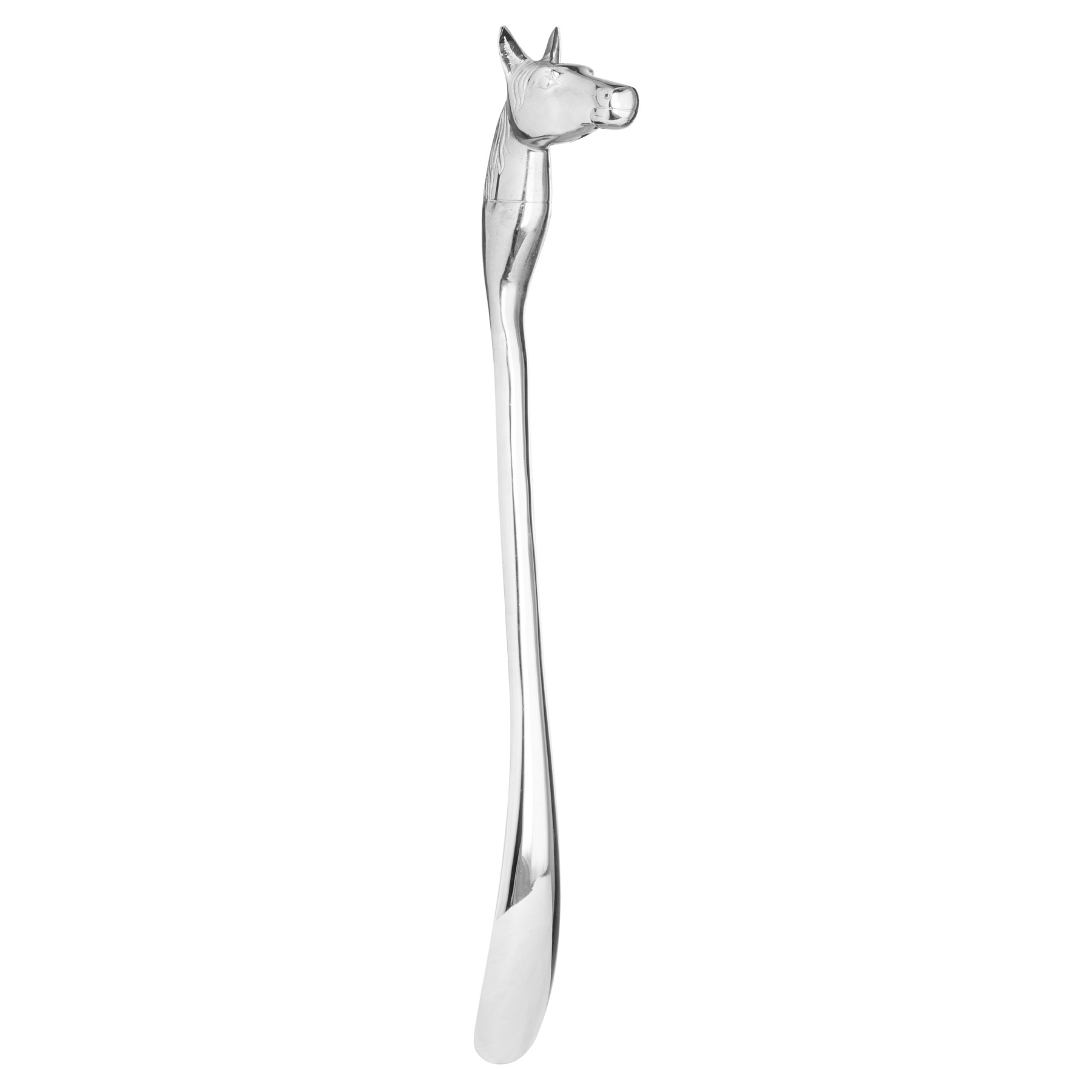 Silver Nickel Horse Head Detail Shoe Horn - Image 1