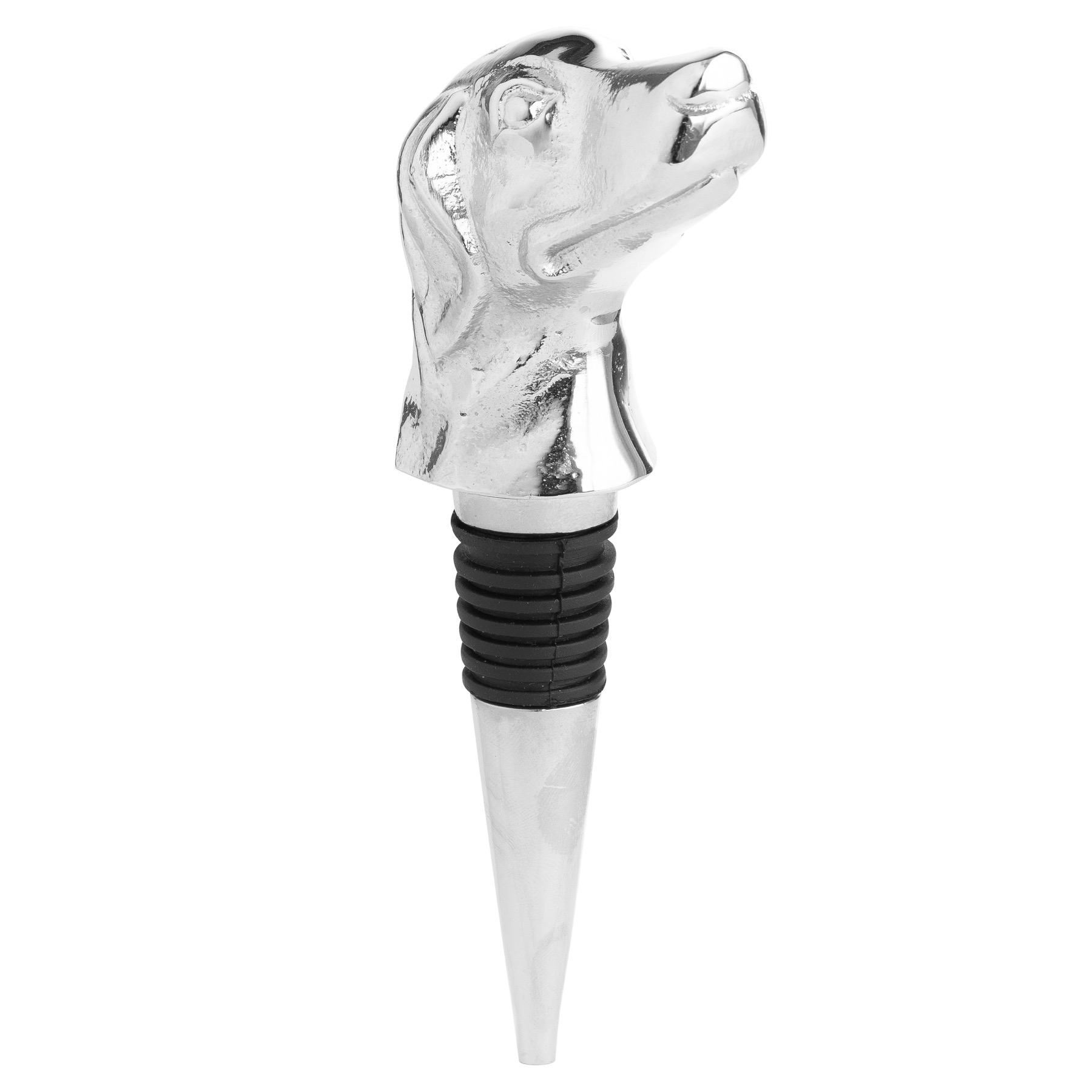 Silver Nickel Dog Bottle Stopper - Image 1