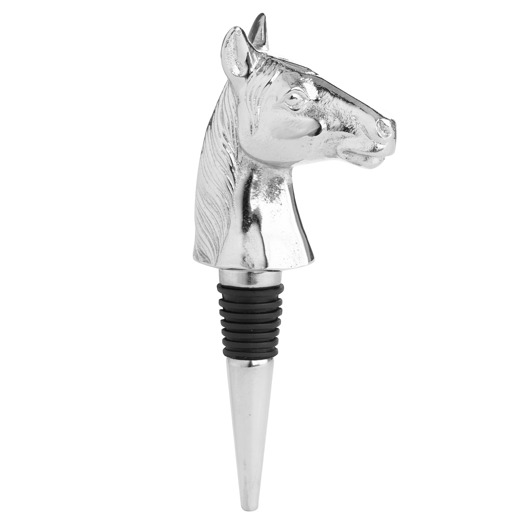 Silver Nickel Horse Bottle Stopper Wholesale by Hill Interiors