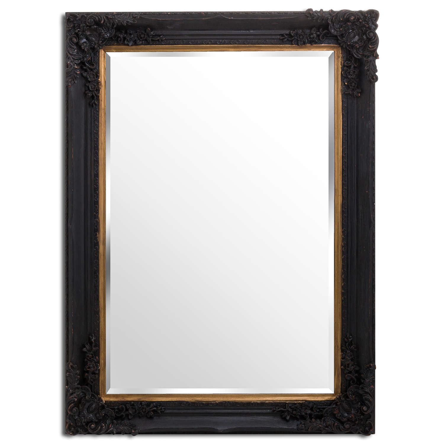 Large Black And Gold Baroque Wall Mirror Wholesale by Hill Interiors