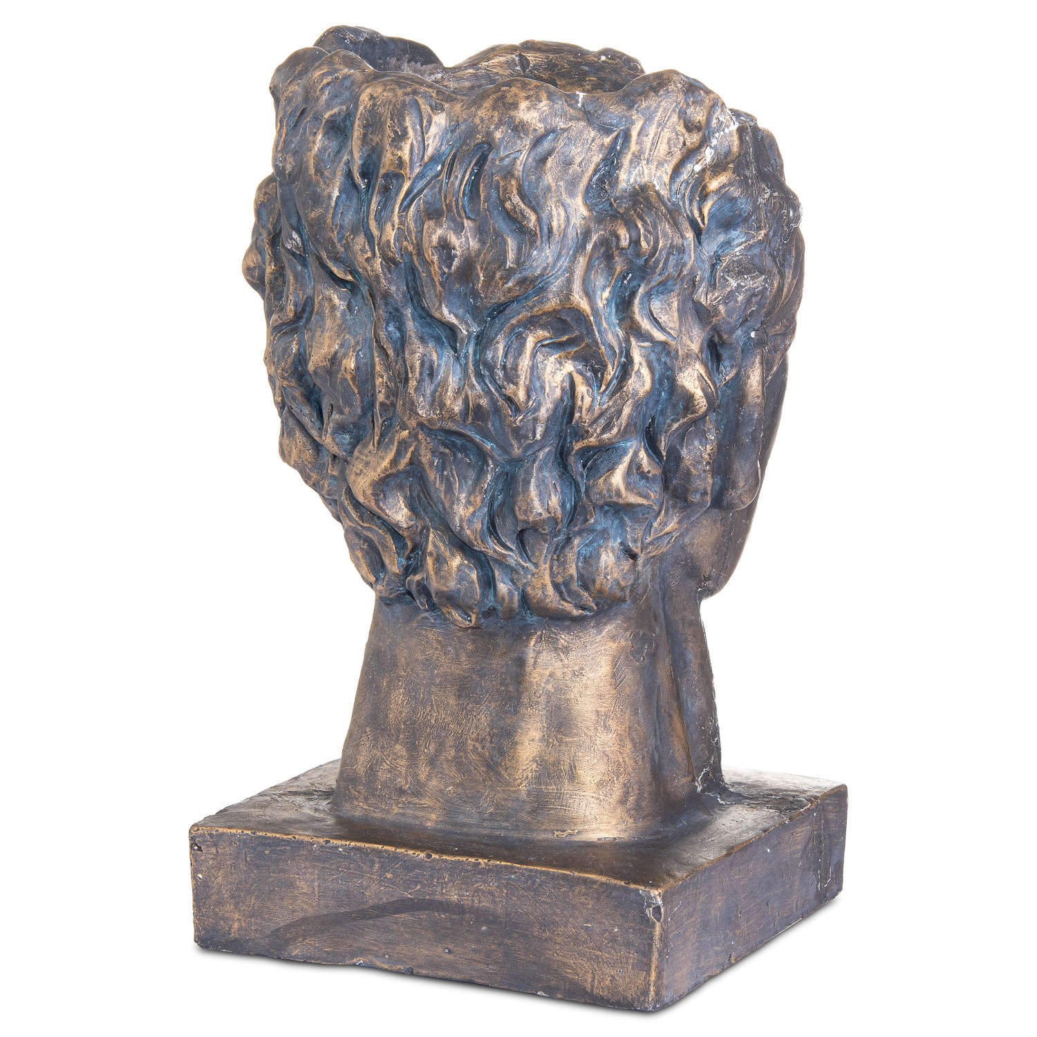 Antique Bronze Roman Head Planter Indoor Outdoor - Image 2