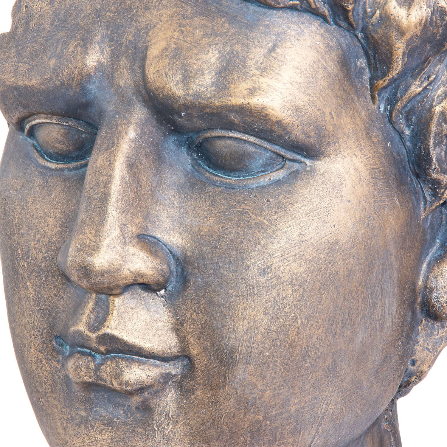 Antique Bronze Roman Head Planter Indoor Outdoor - Image 3