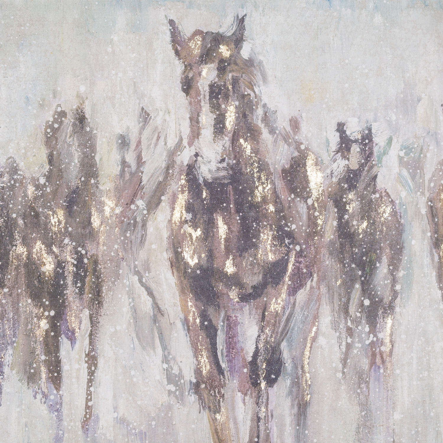 Wild Horses On Cement Board With Frame - Image 2