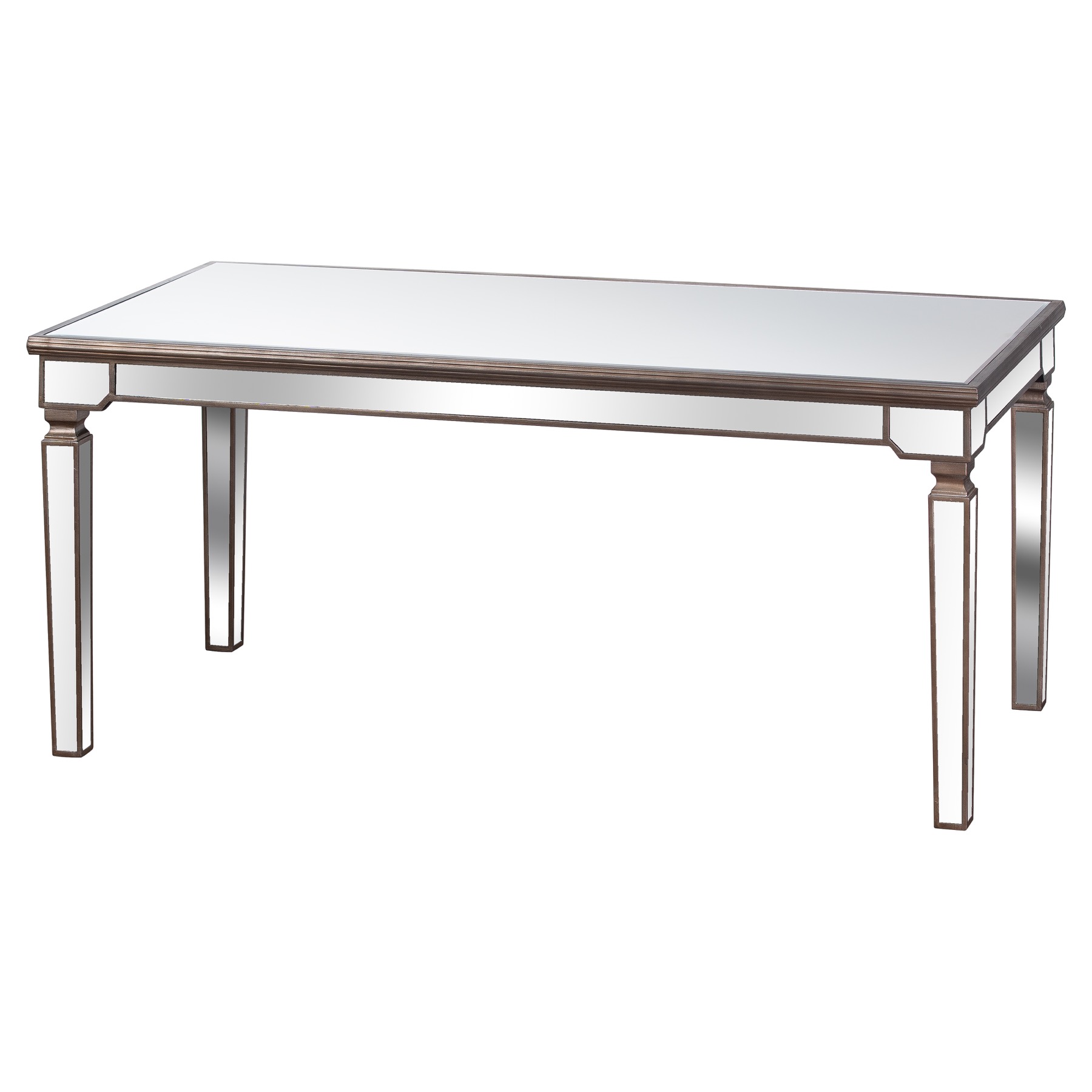 The Belfry Collection Rectangle Mirrored Dining Table Wholesale by