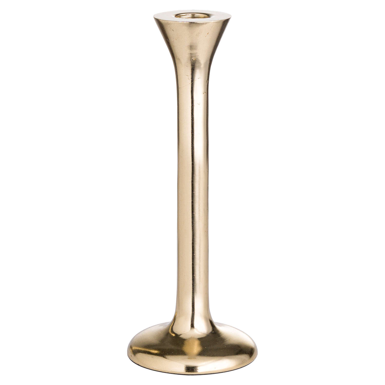 Sleek Brass Simple Design Short Candle Holder Wholesale by Hill Interiors
