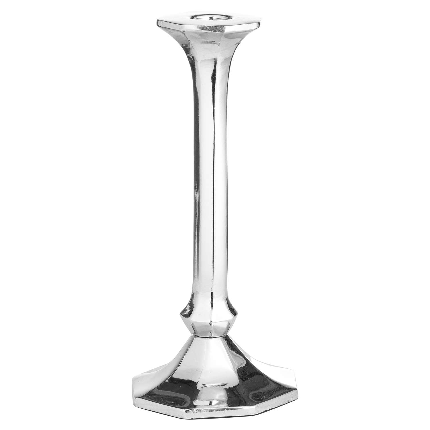 Silver Octagonal Candle Holder - Image 1