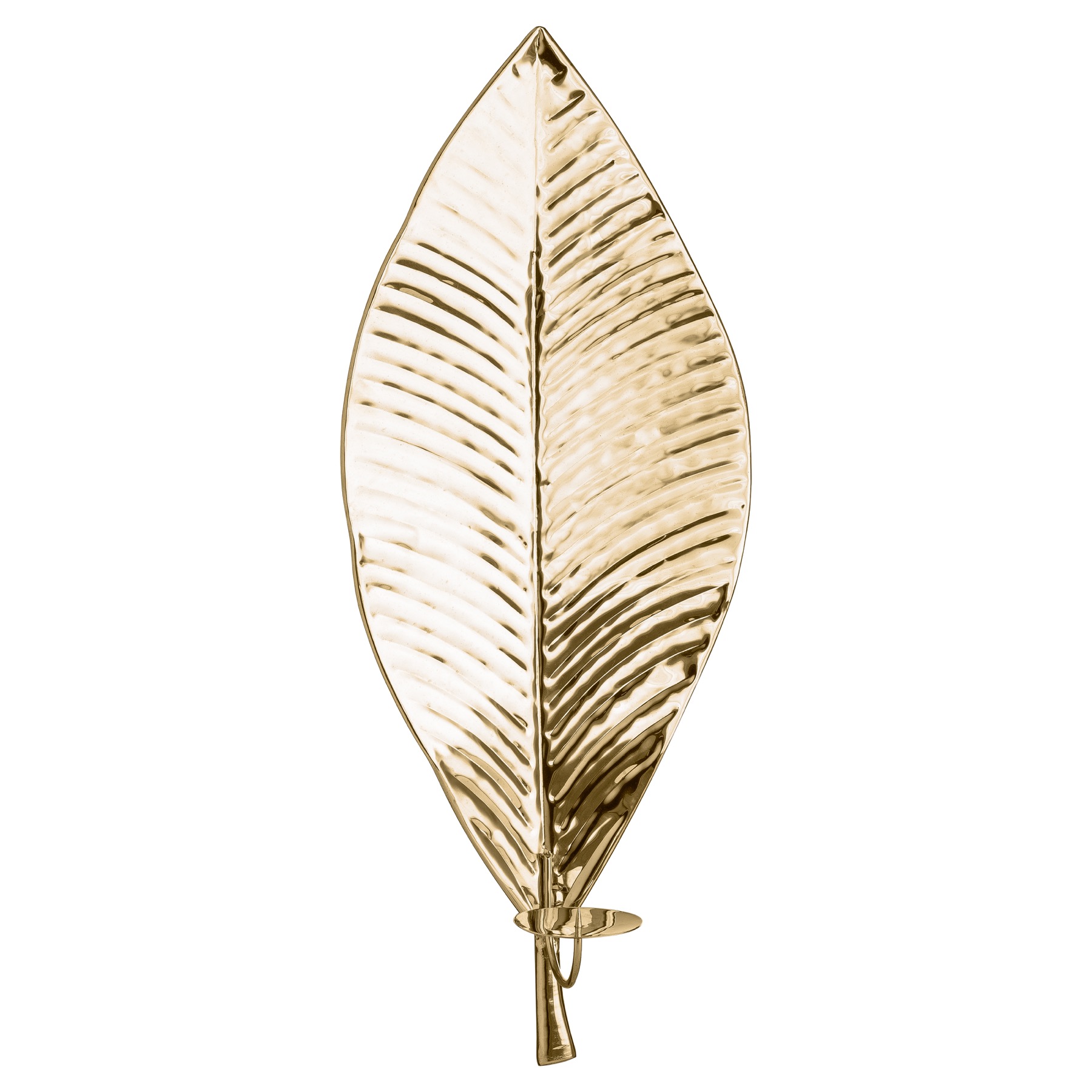 Large Brass Leaf Wall Hanging Candle Holder Wholesale by Hill Interiors
