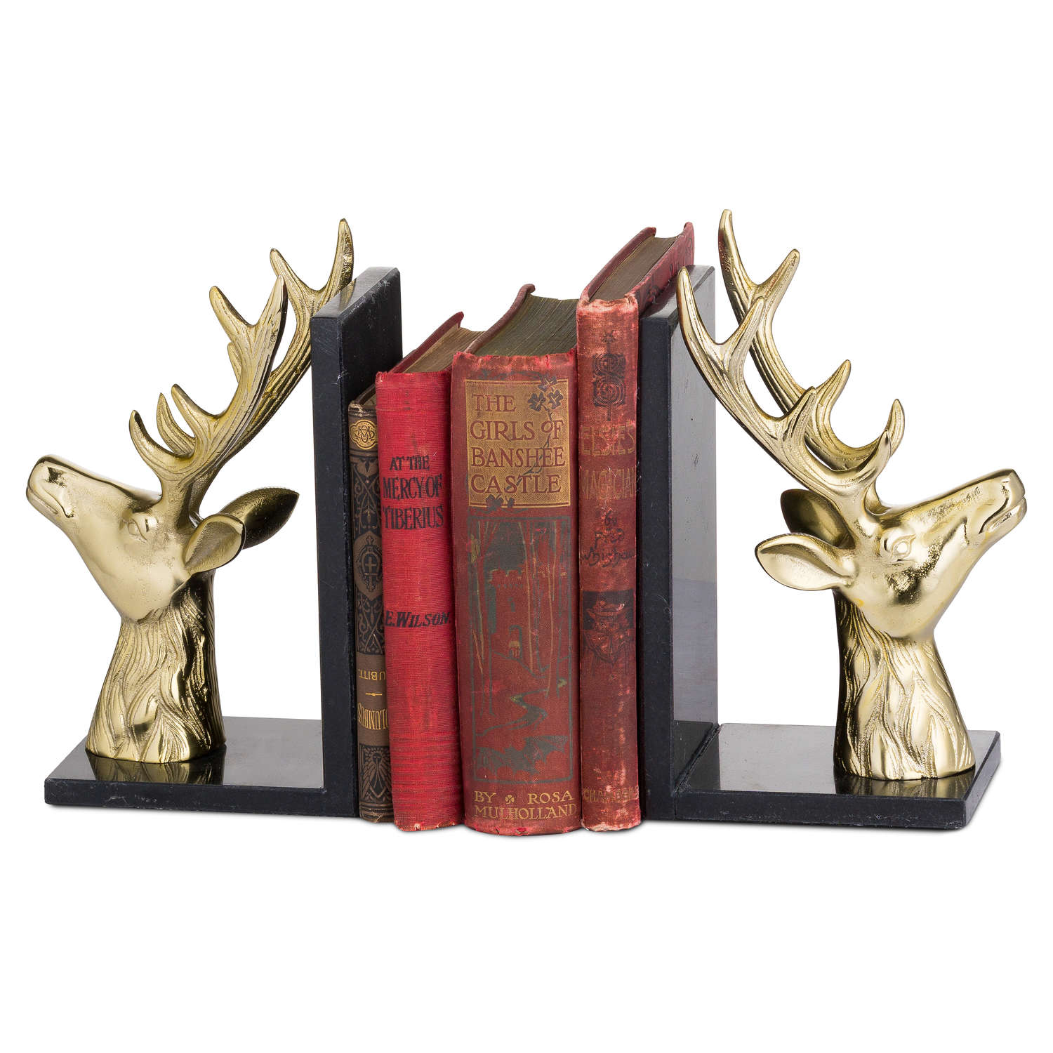 Brass Stag Marble Bookends Wholesale by Hill Interiors