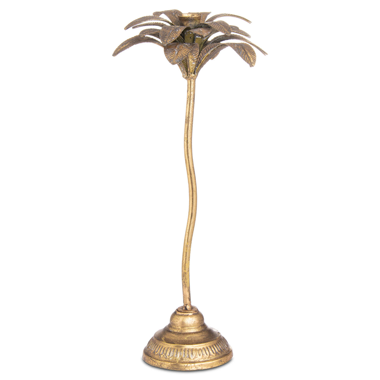 Antique Bronze Large Palm Tree Candle Holder Wholesale by Hill Interiors