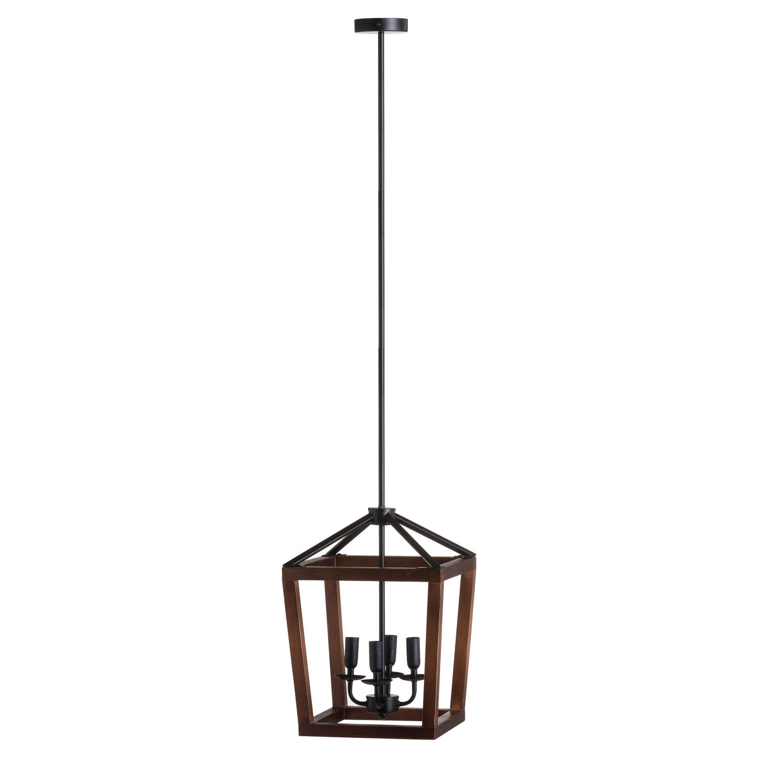 Large Wooden Coach Lantern Hanging Pendant Light - Image 2