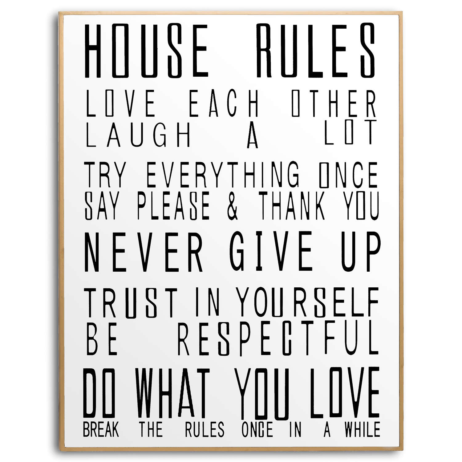 Large Glass House Rules Wall Art - Image 1