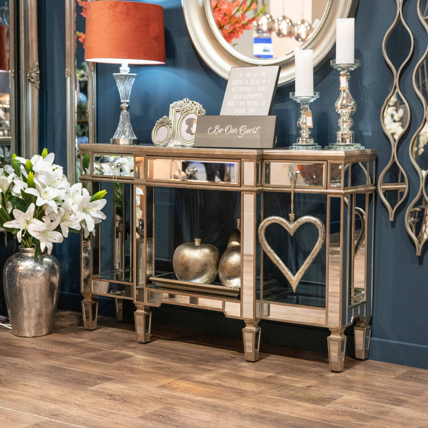 Gold Wooden Heart Hanging Decoration - Image 3