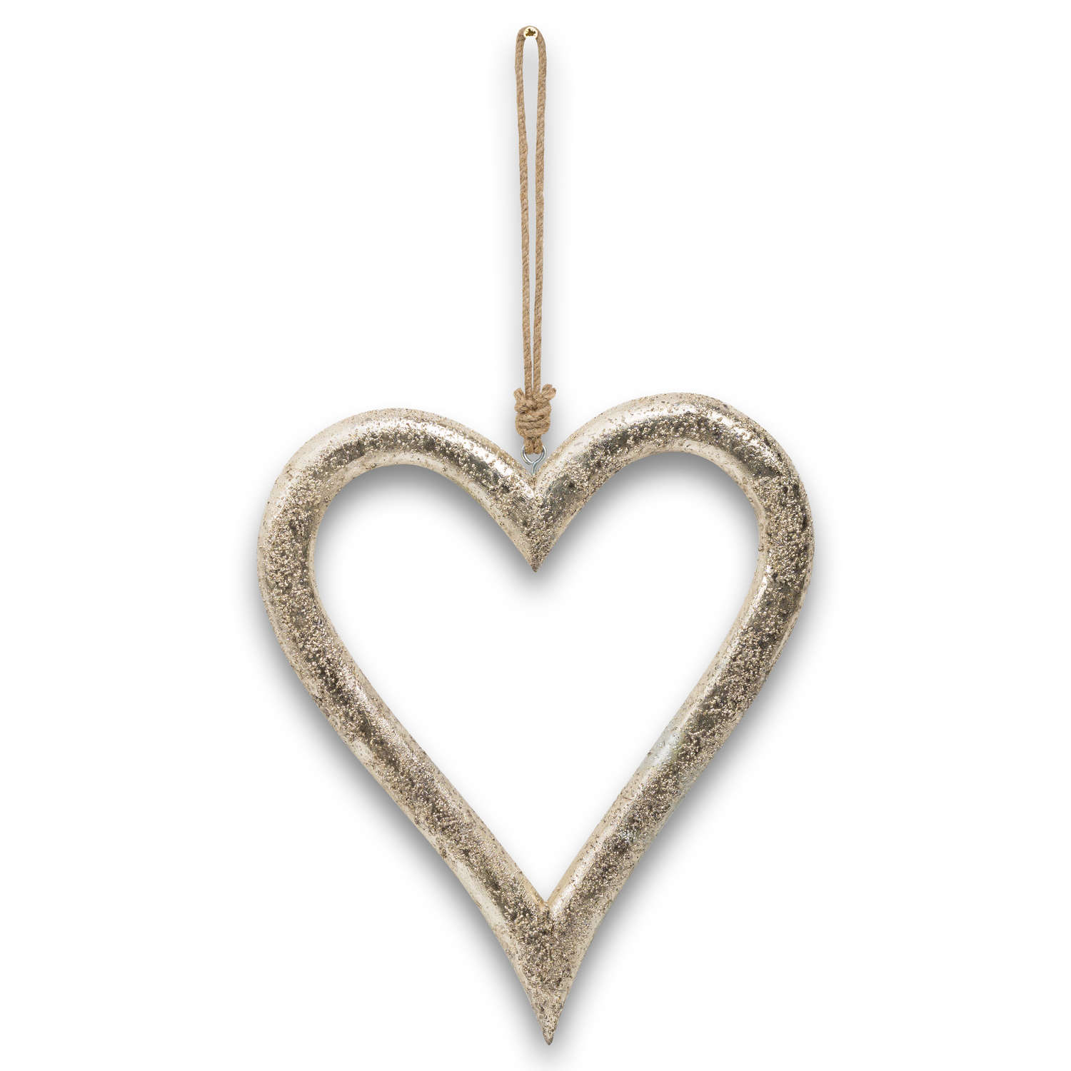 Gold Wooden Heart Hanging Decoration - Image 1