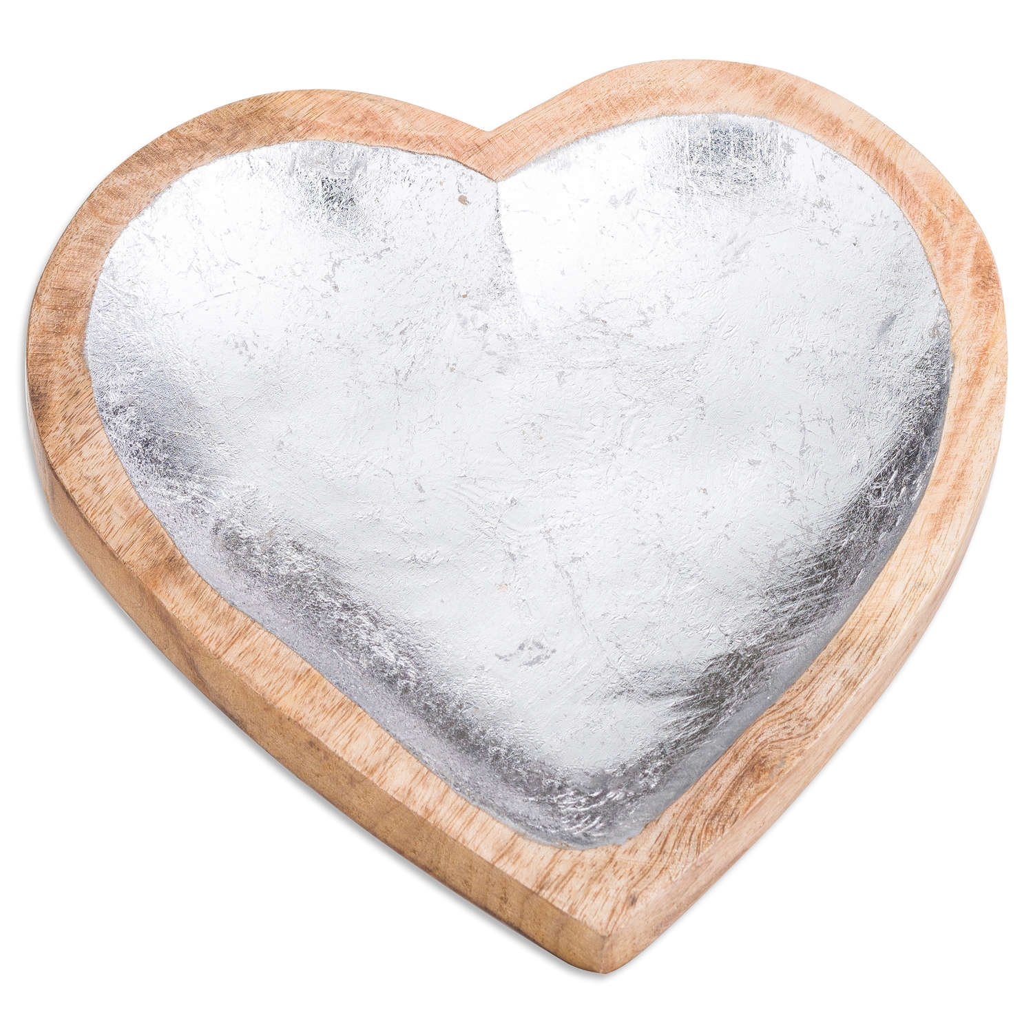 Wooden Heart Dish With Metallic Detail - Image 1