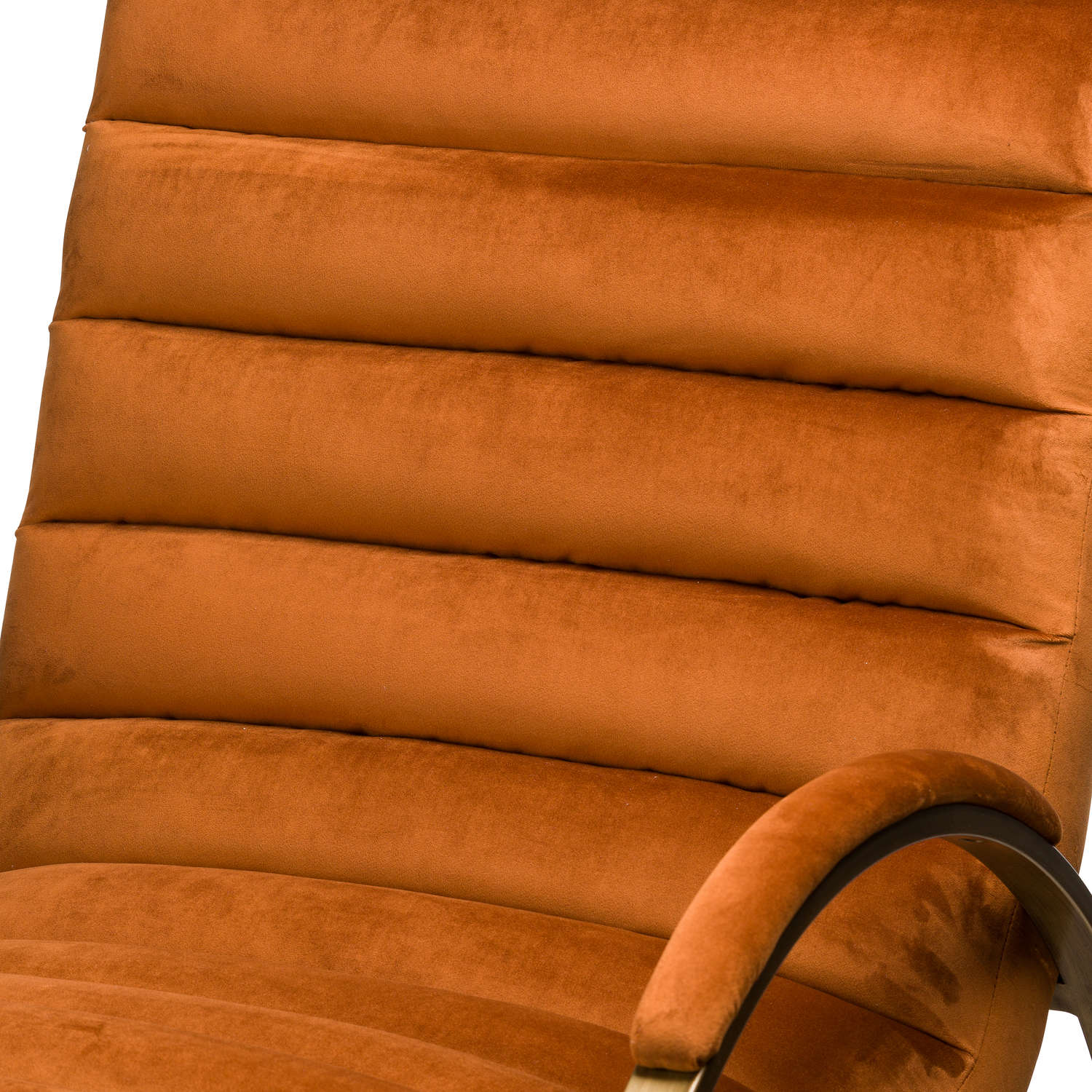 Burnt Orange And Brass Ribbed Ark Chair - Image 2