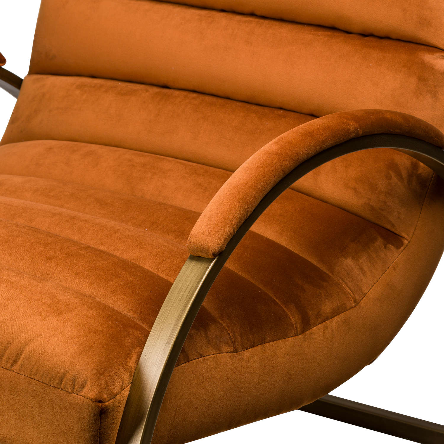 Burnt Orange And Brass Ribbed Ark Chair - Image 3