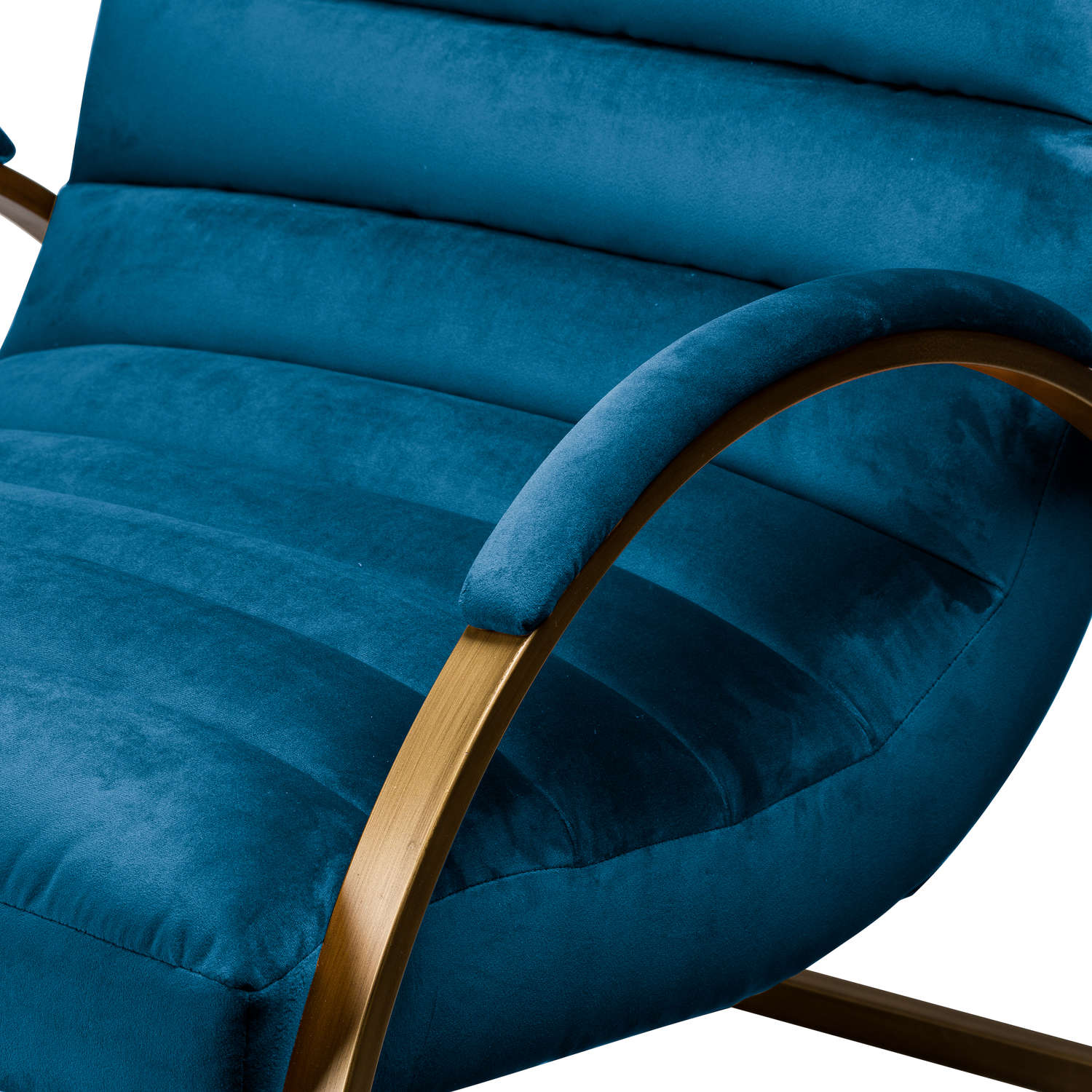 Navy And Brass Ribbed Ark Chair - Image 3