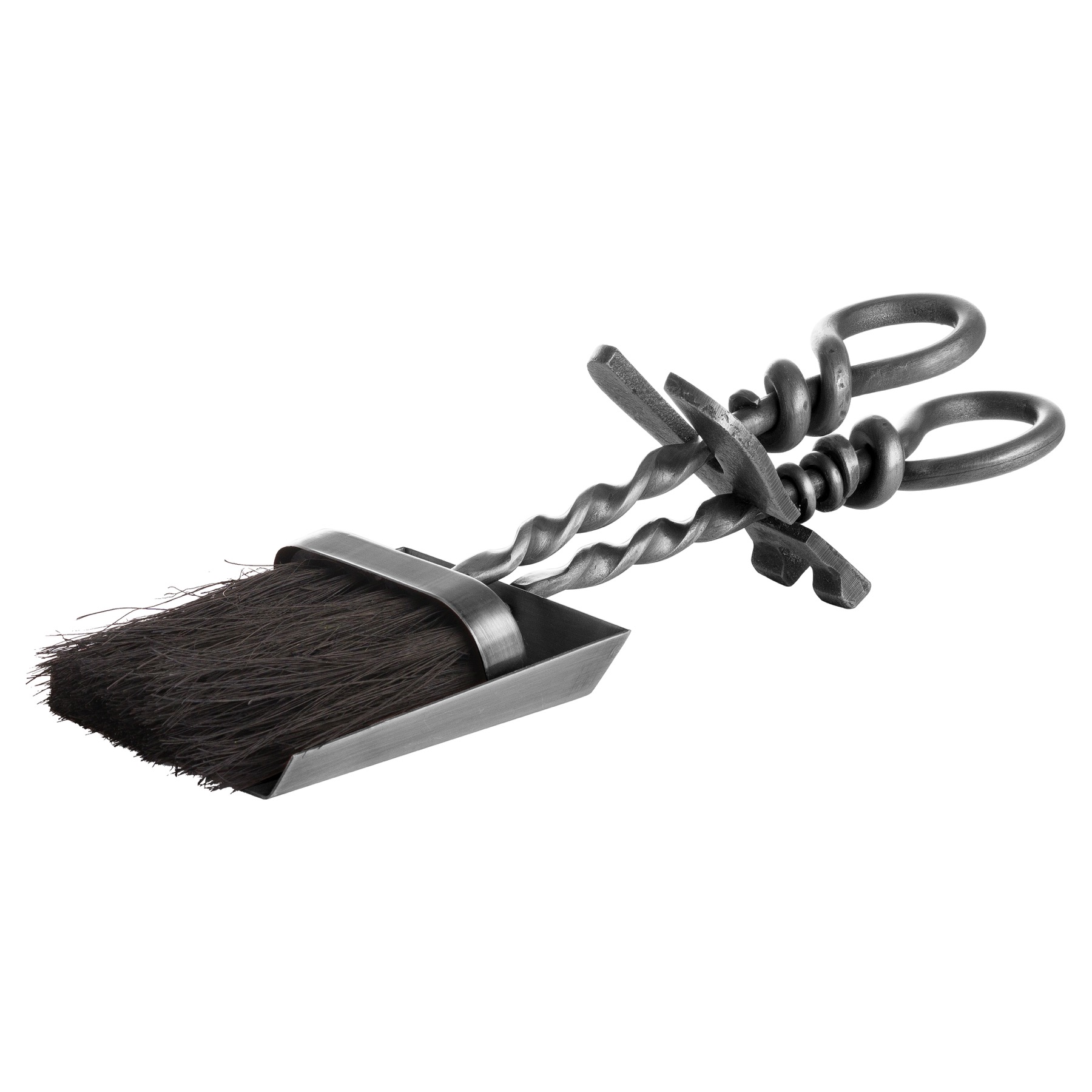 Silver Hearth Tidy Set With Hand Turned Loop Handle - Image 1