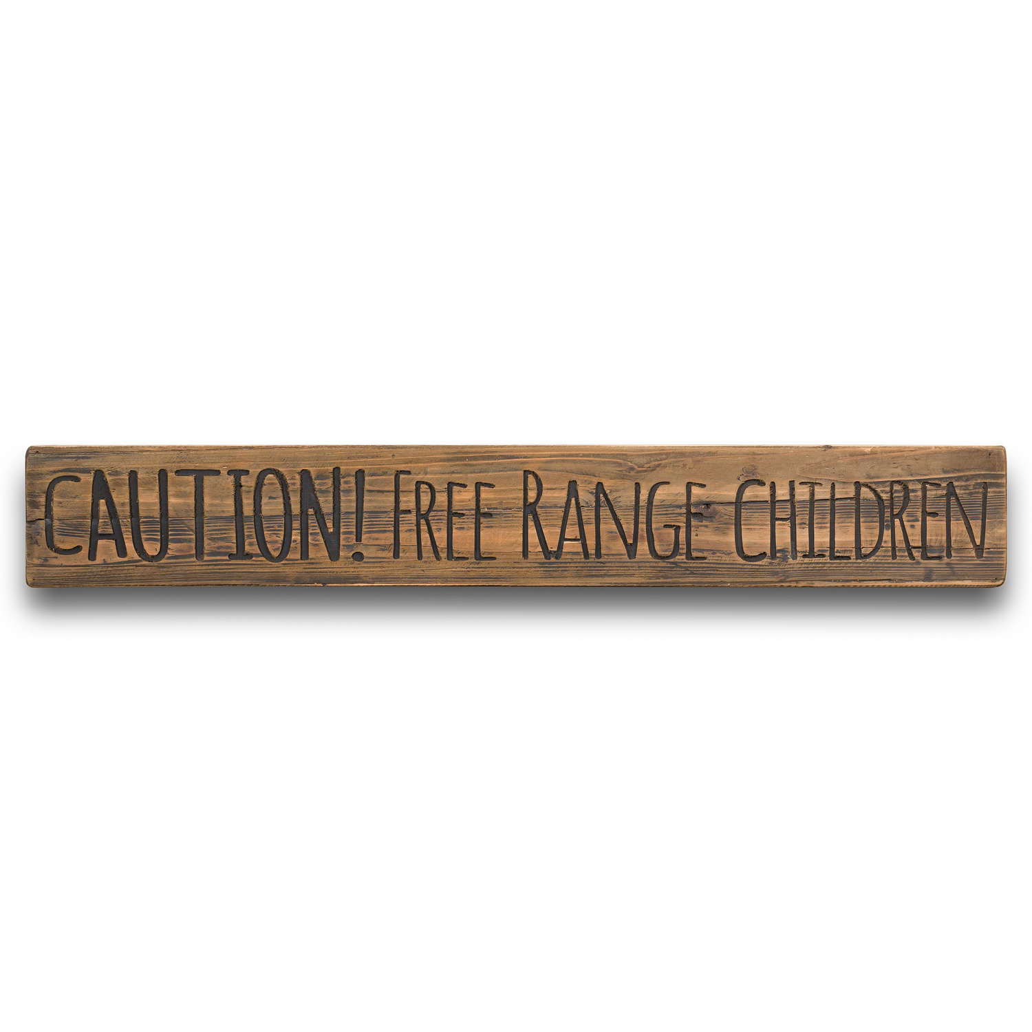Free Range Children Rustic Wooden Message Plaque