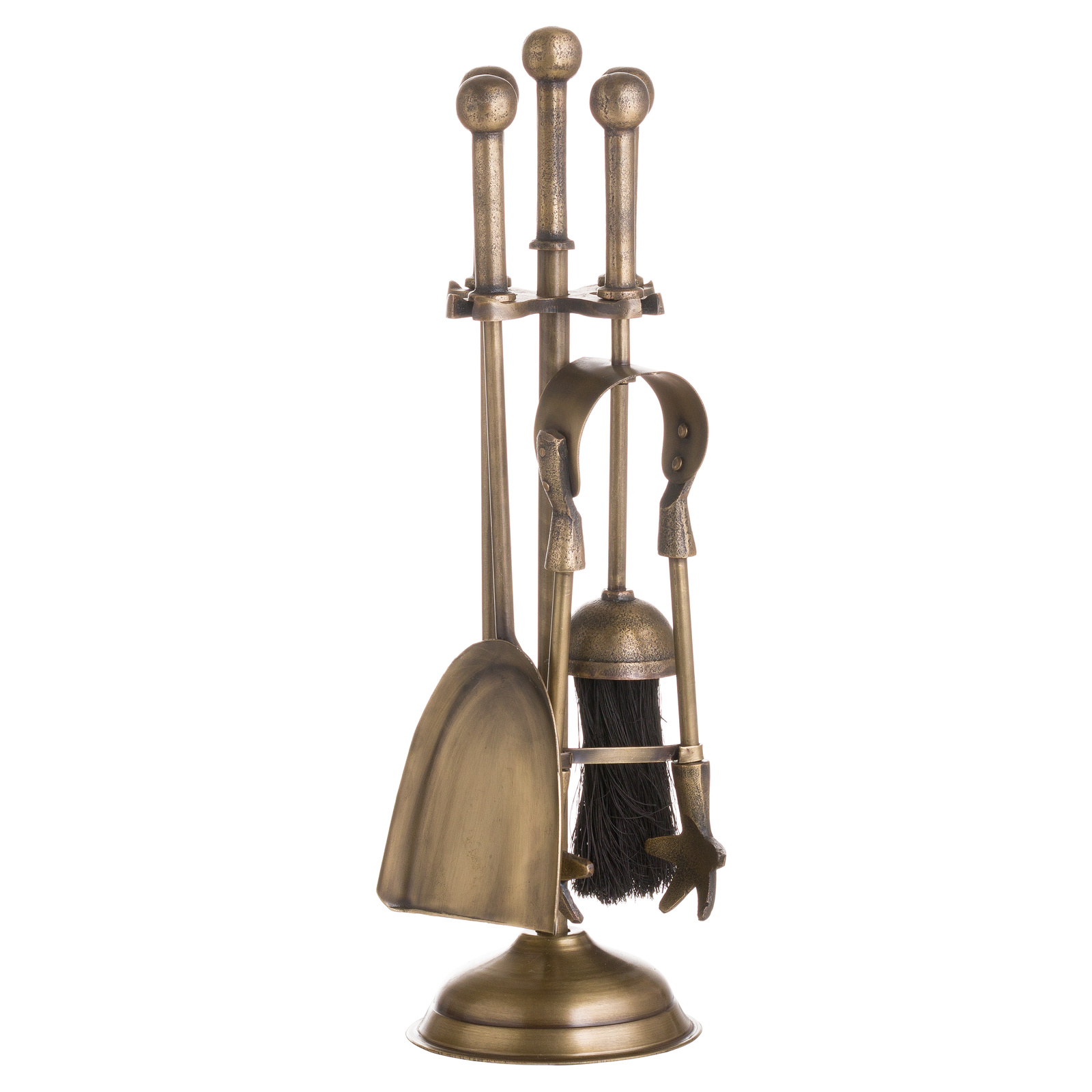 Ball Topped Companion Set In Antique Brass - Image 3