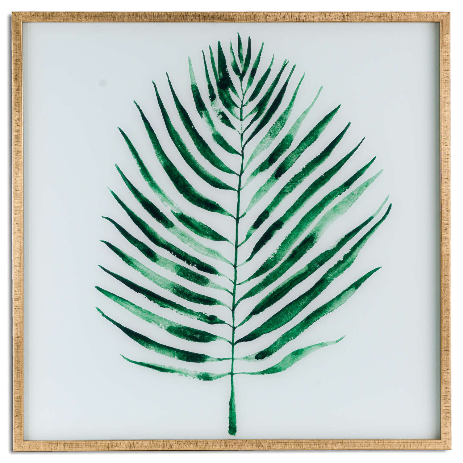 Palm Glass Image In Gold Frame - Image 1