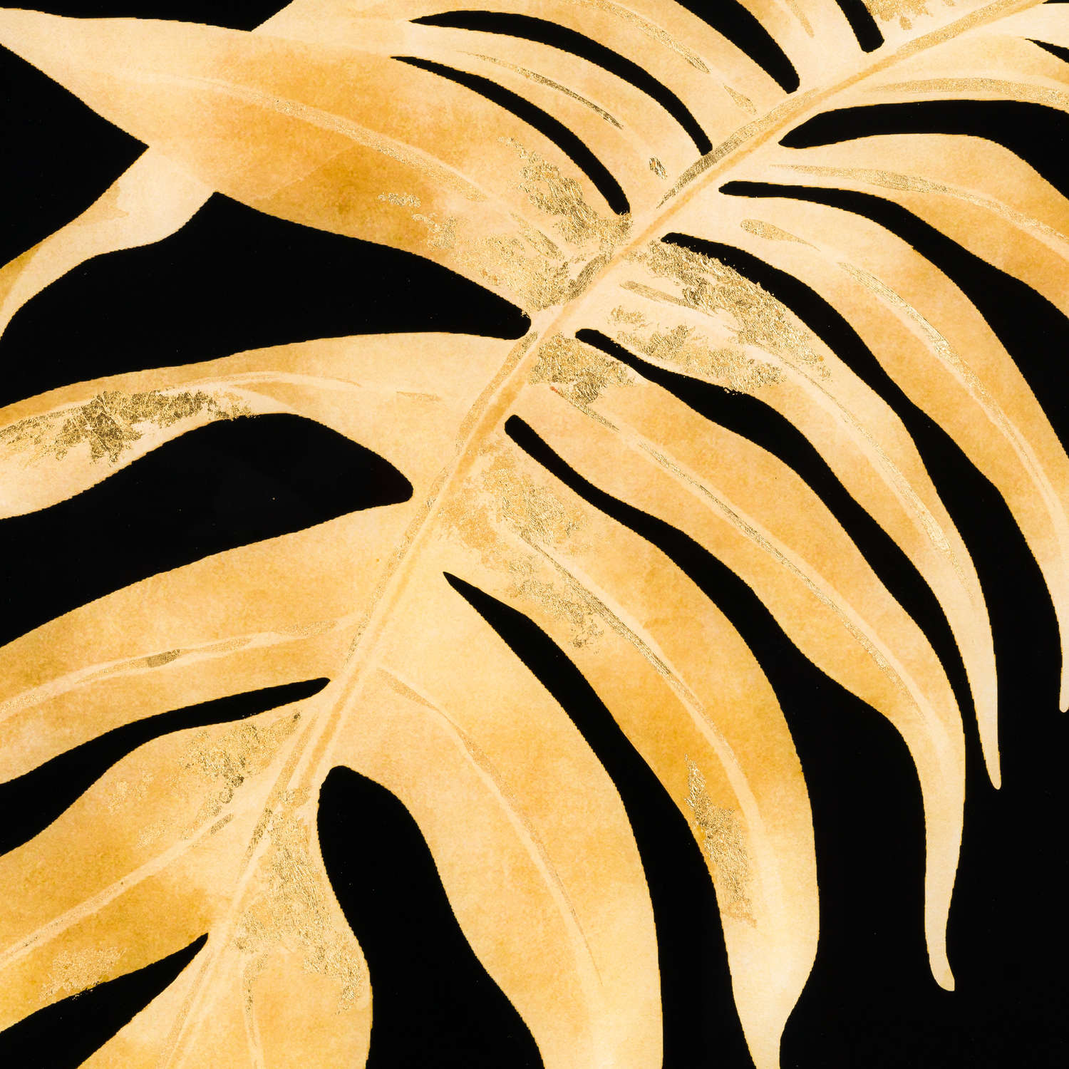 Metallic Leaf Glass Image In Gold Frame - Image 2