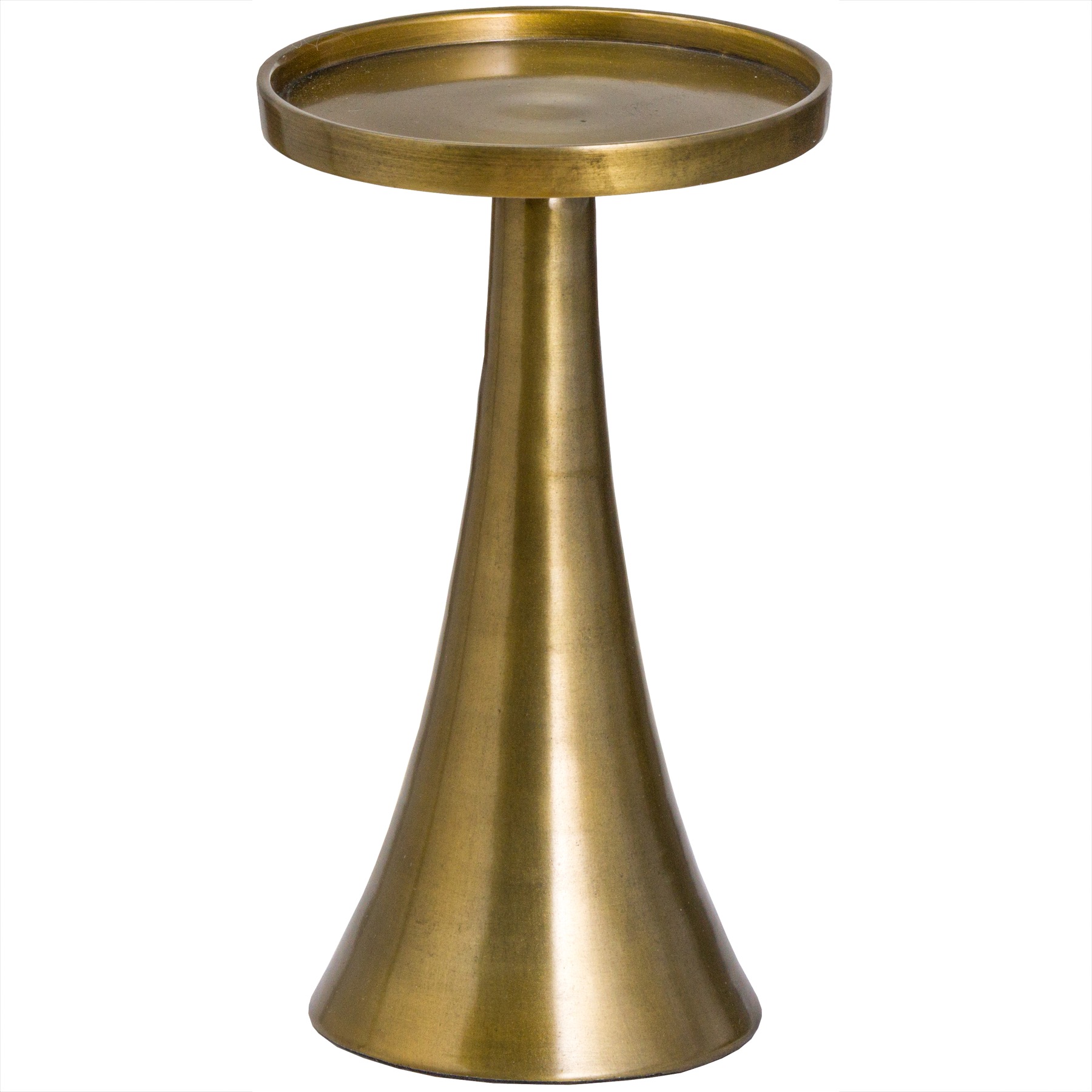 Ohlson Antique Brass Pillar Candle Cast Iron Holder ...