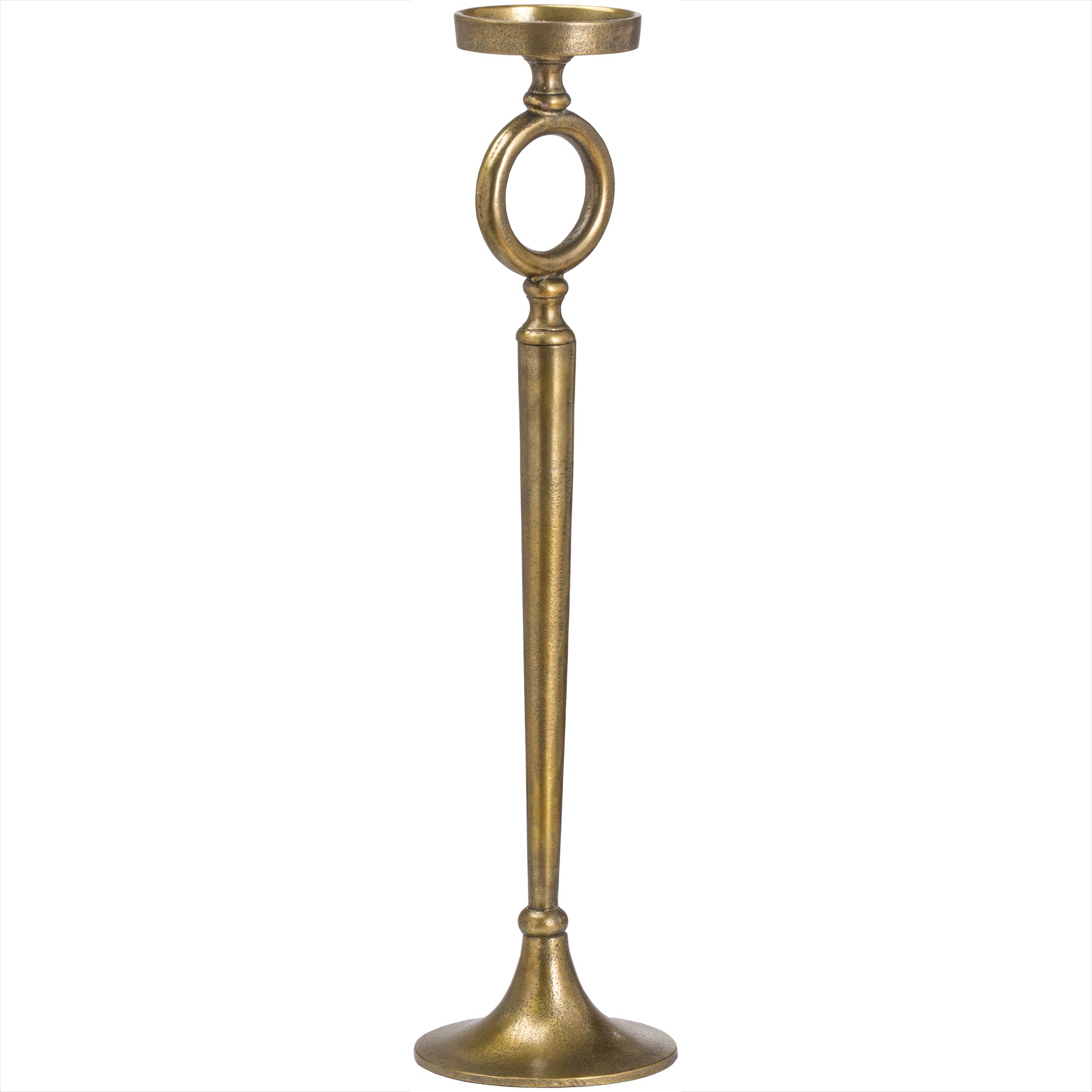 Ohlson Antique Brass Cast Iron Medium Decor Candle Stand