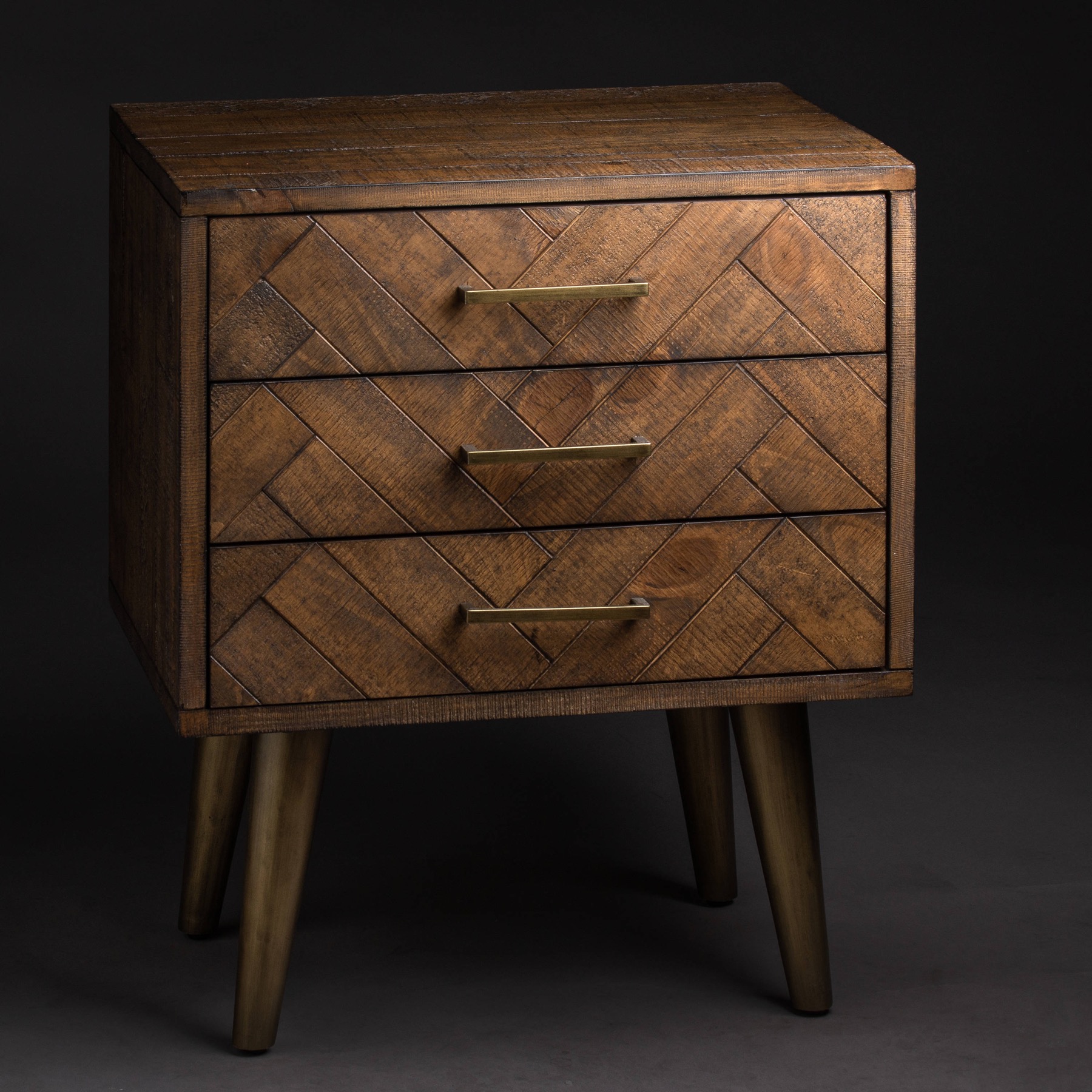 Havana Gold 3 Drawer Bedside Table - Image 4