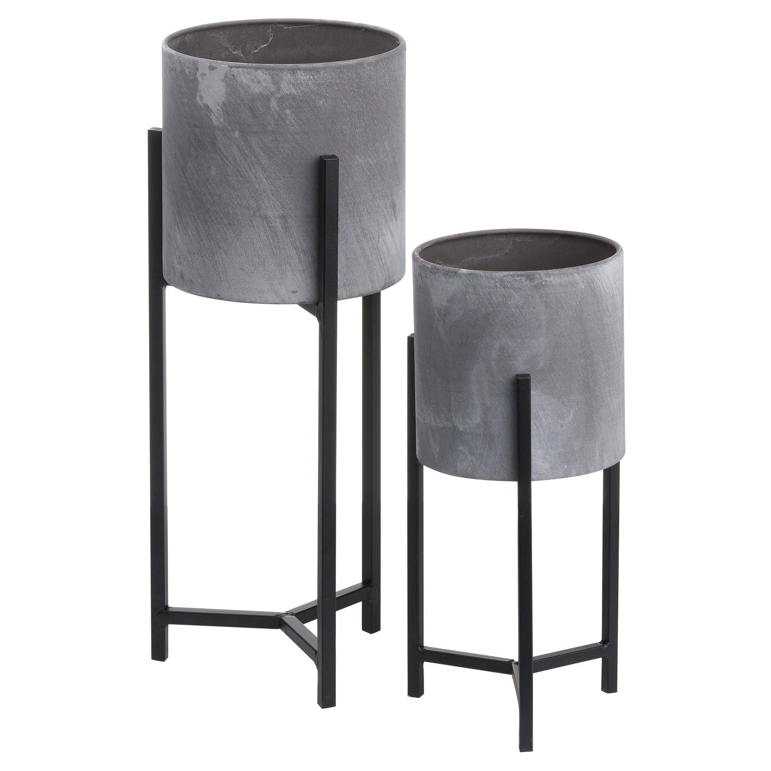 Set Of Two Concrete Effect Table Top Planter - Image 1