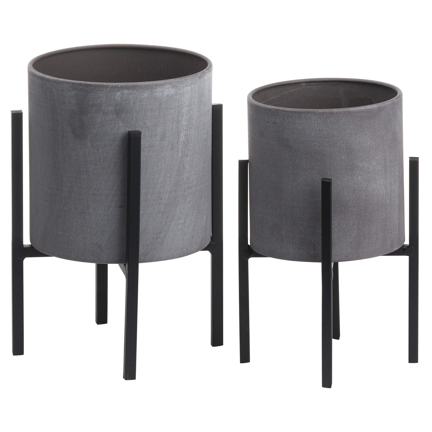 Set Of Two Cylindrical Table Top Planters Wholesale by Hill Interiors